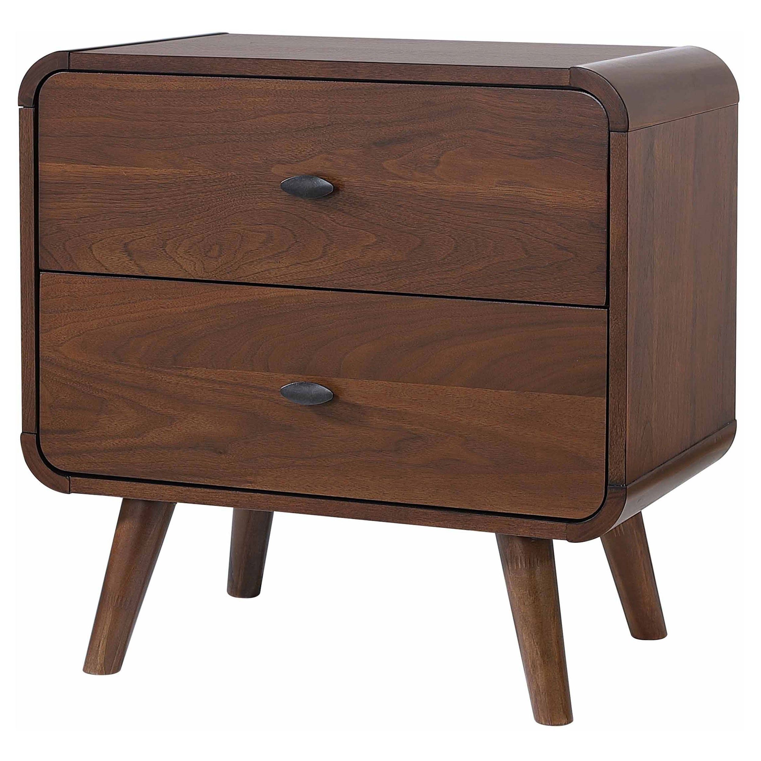 Robyn 2-drawer Nightstand Bedside Table Dark Walnut — view 4
