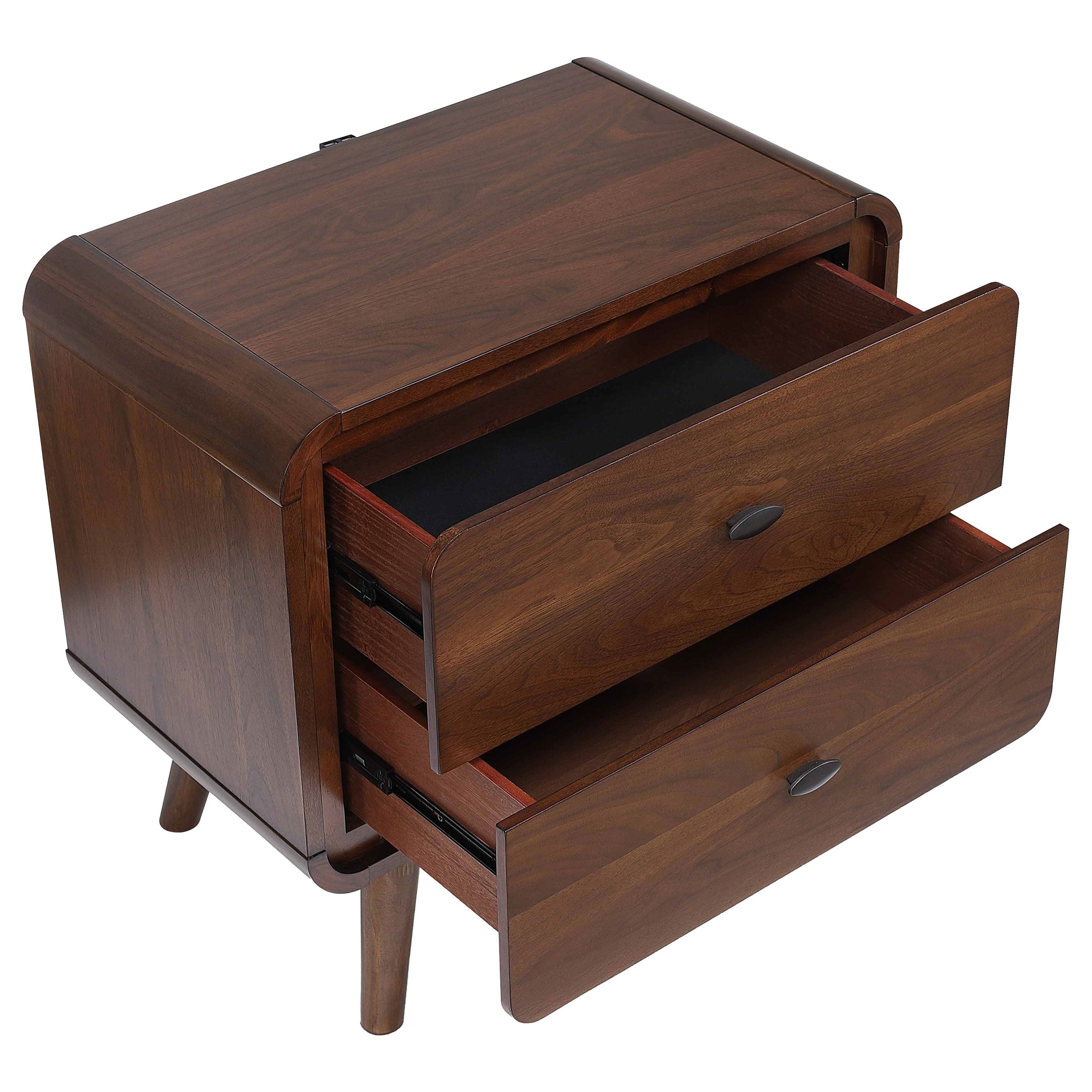 Robyn 2-drawer Nightstand Bedside Table Dark Walnut — view 10