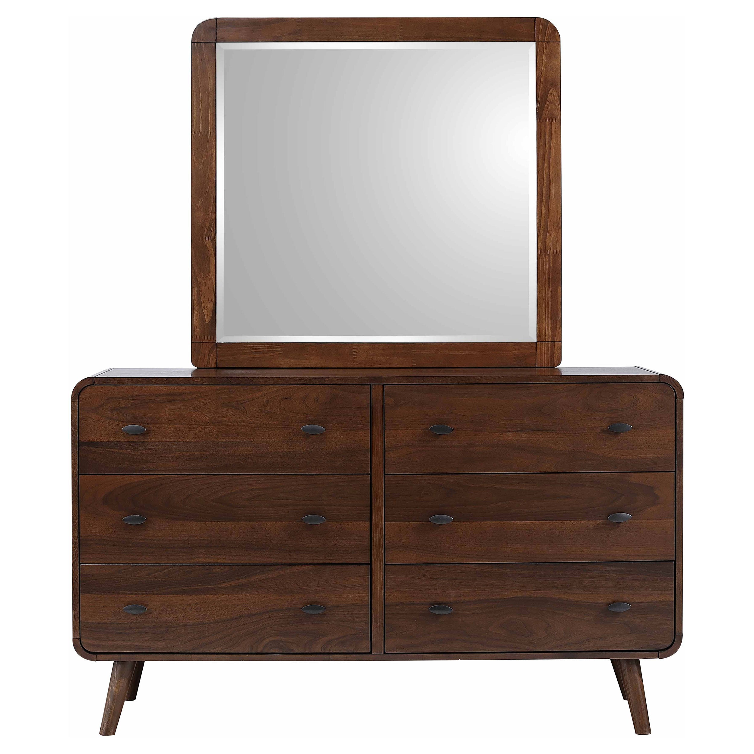 Robyn 6-drawer Dresser with Mirror Dark Walnut — view 3