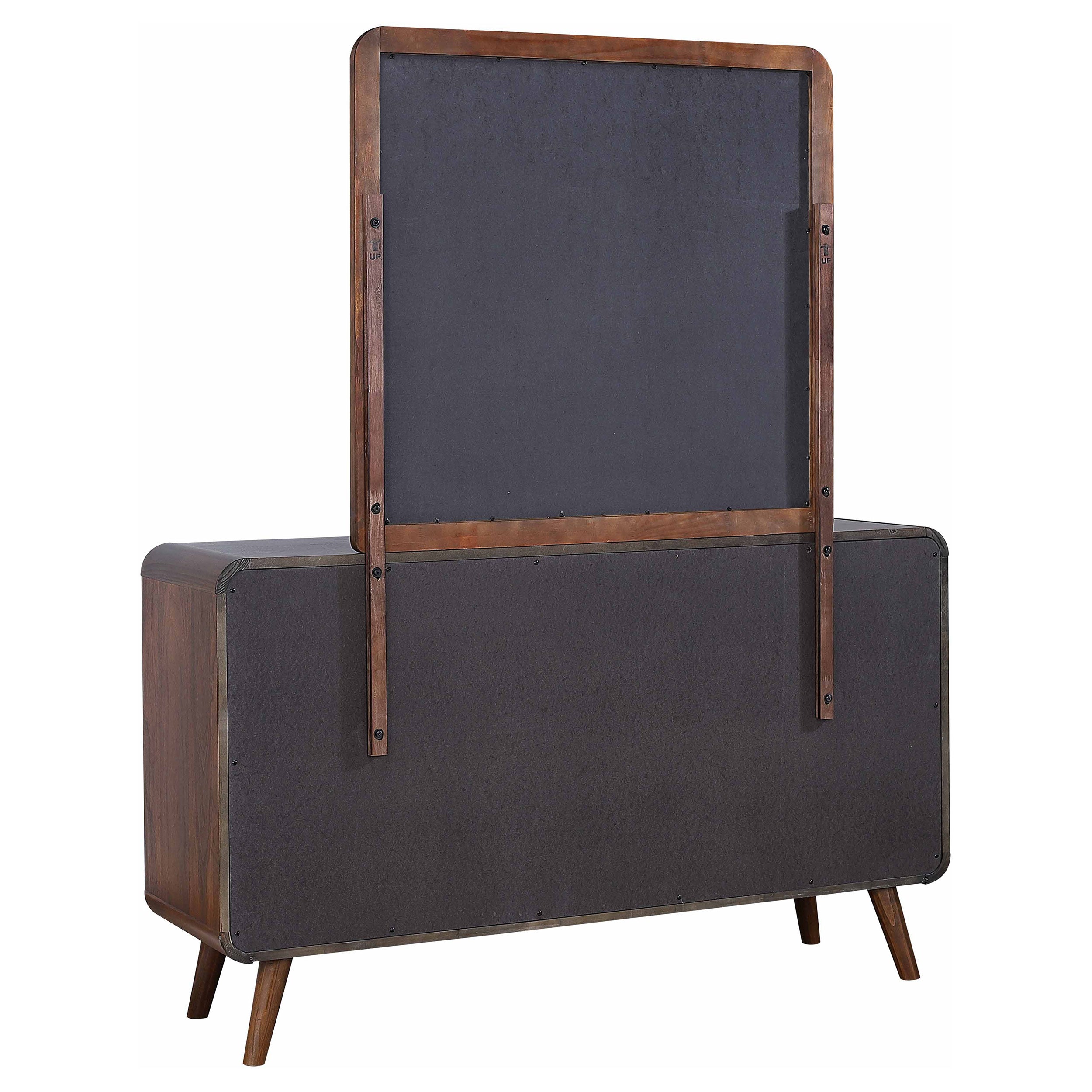 Robyn 6-drawer Dresser with Mirror Dark Walnut — view 6