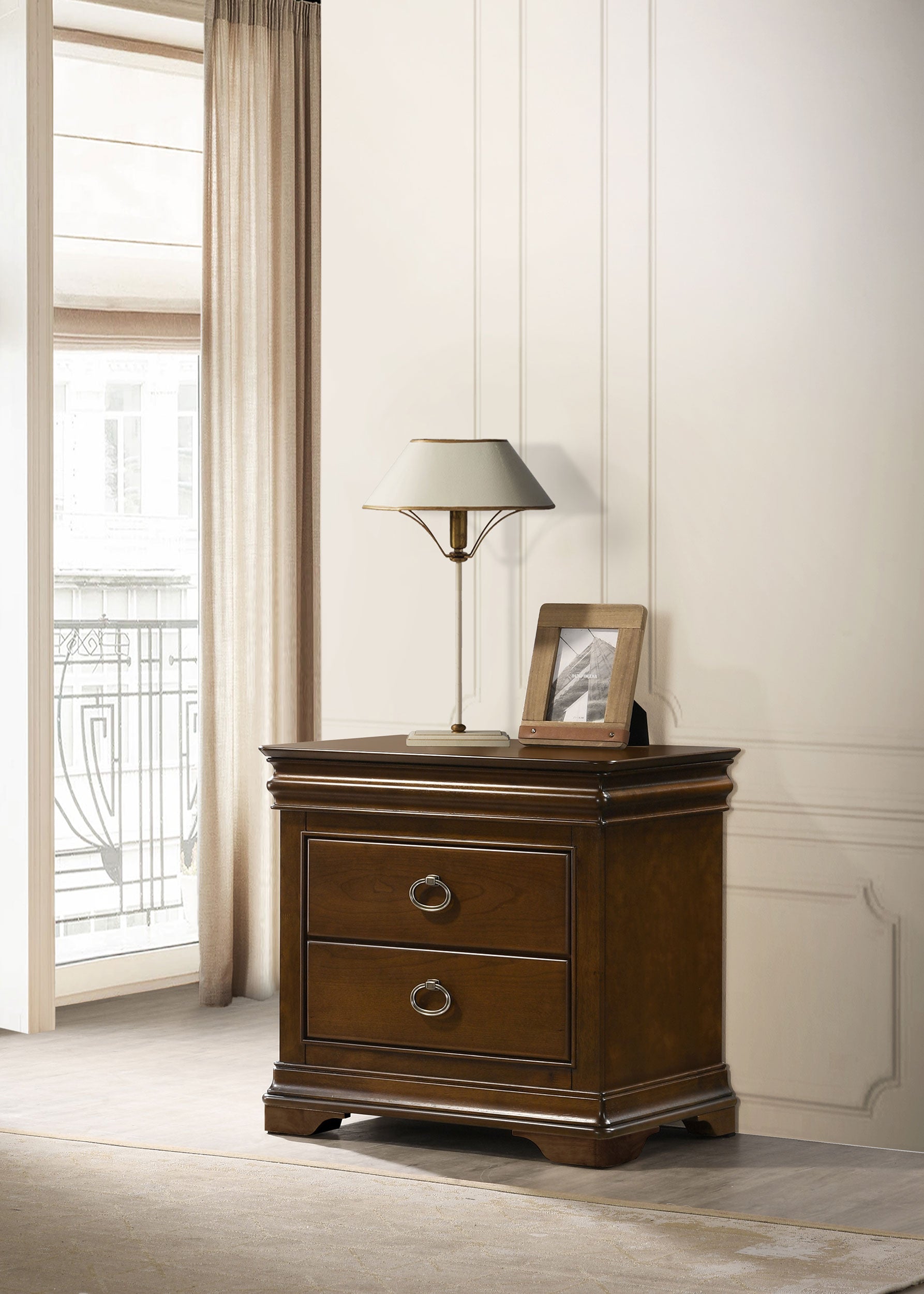 Garland 2-drawer Nightstand Bedside Table Brown Cherry — view 2
