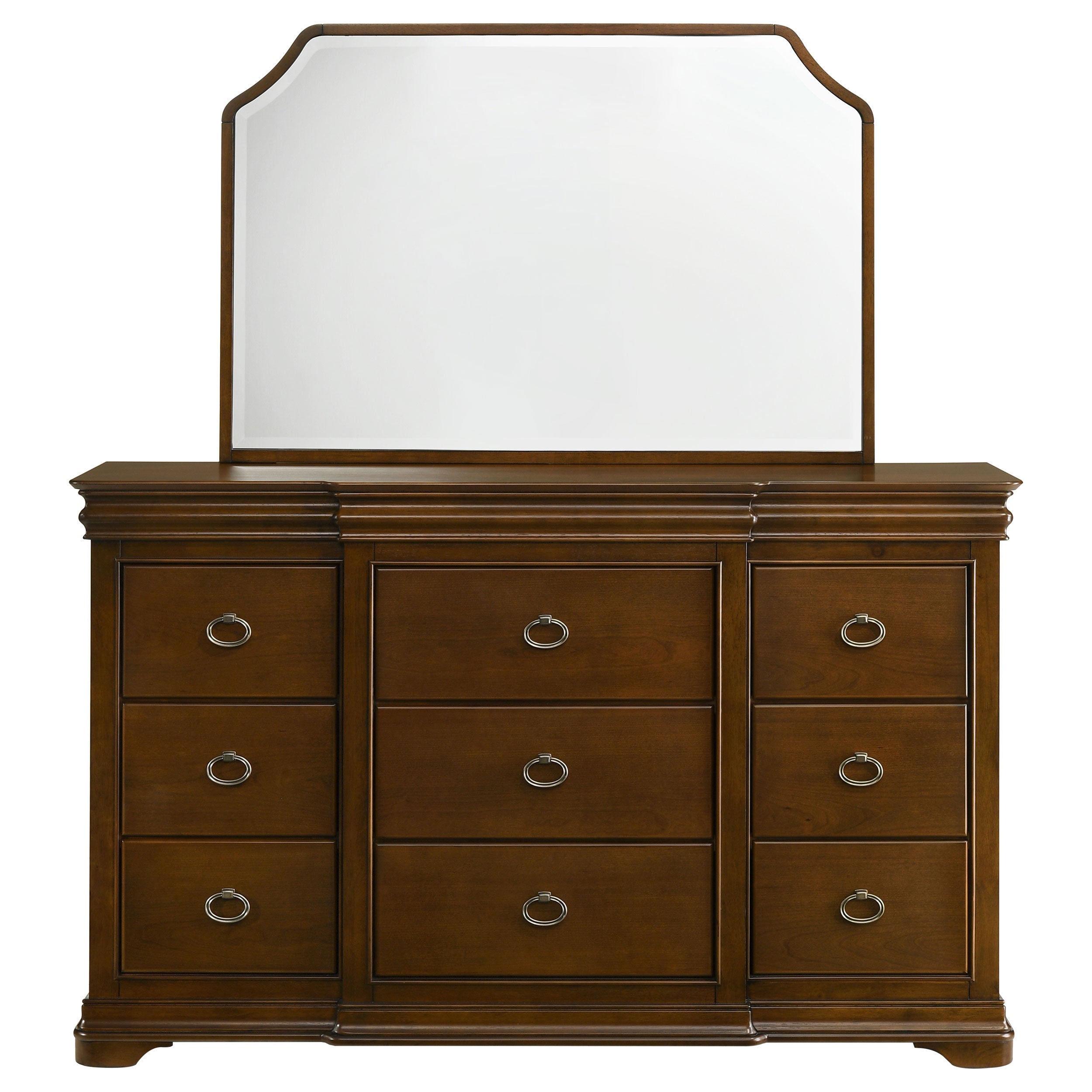 Garland 9-drawer Bedroom Dresser with Mirror Brown Cherry — view 3