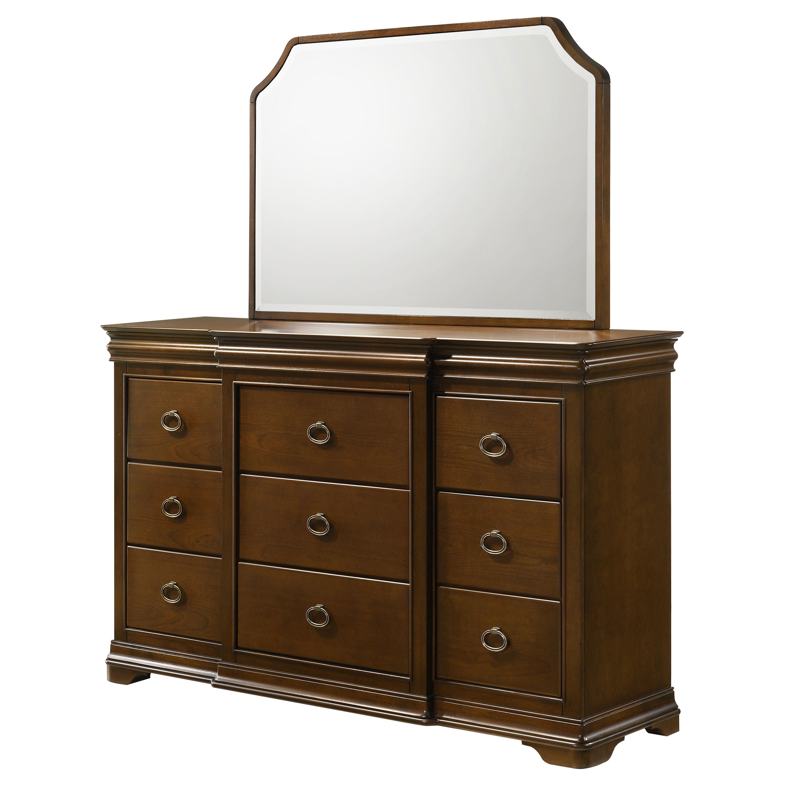 Garland 9-drawer Bedroom Dresser with Mirror Brown Cherry — view 4