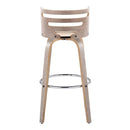 Cosini - Mid Century Modern Fixed Height, Barstool With Swivel With Round Footrest (Set of 2)