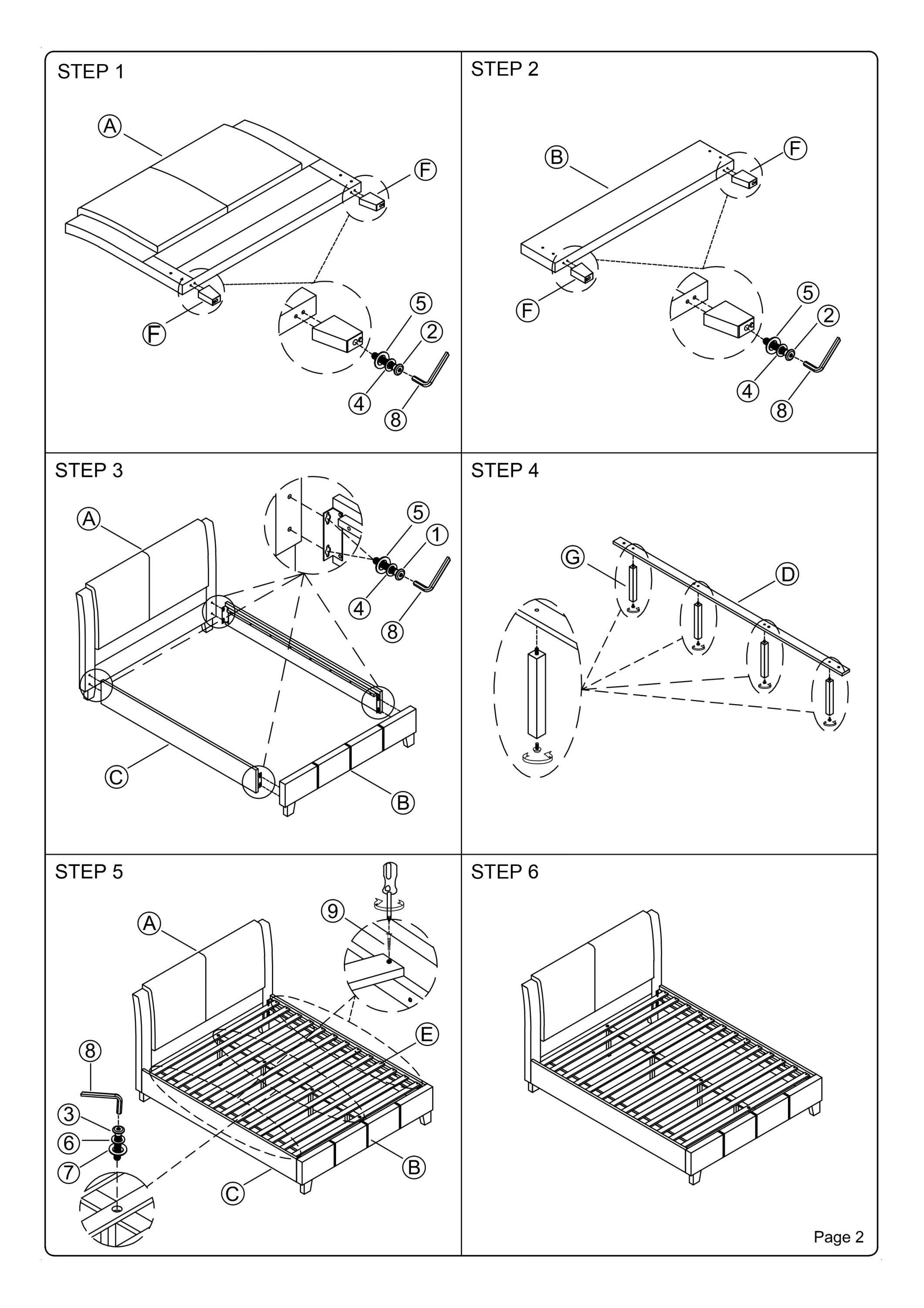 Queen Size Bed 1pc  Bed Set Brown Faux Leather Upholstered Two-Panel Bed Frame Headboard Bedroom Furniture - Atlantic Fine Furniture Melbourne FL