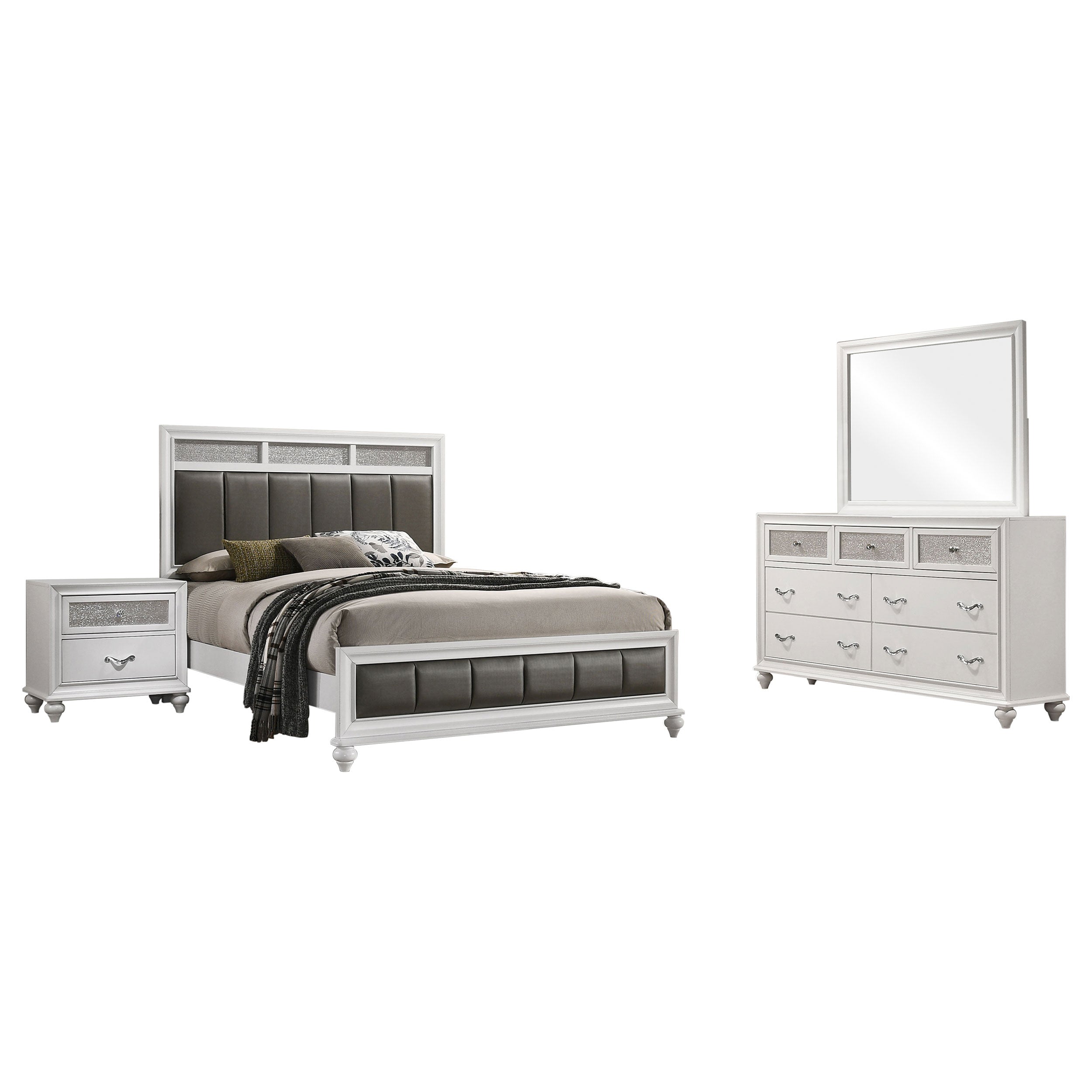 Barzini 4-piece Eastern King Bedroom Set White — view 2