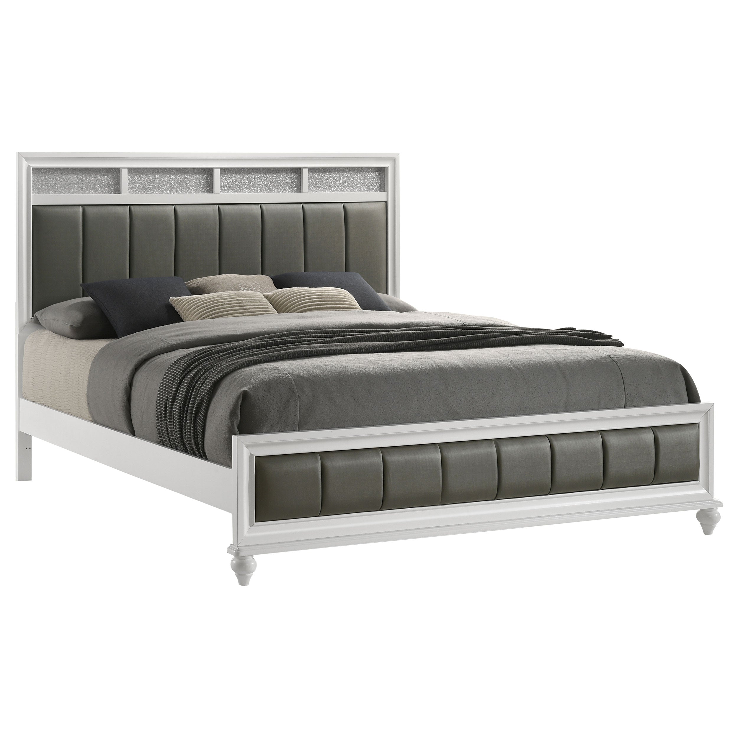 Barzini Wood Eastern King Panel Bed White — view 3