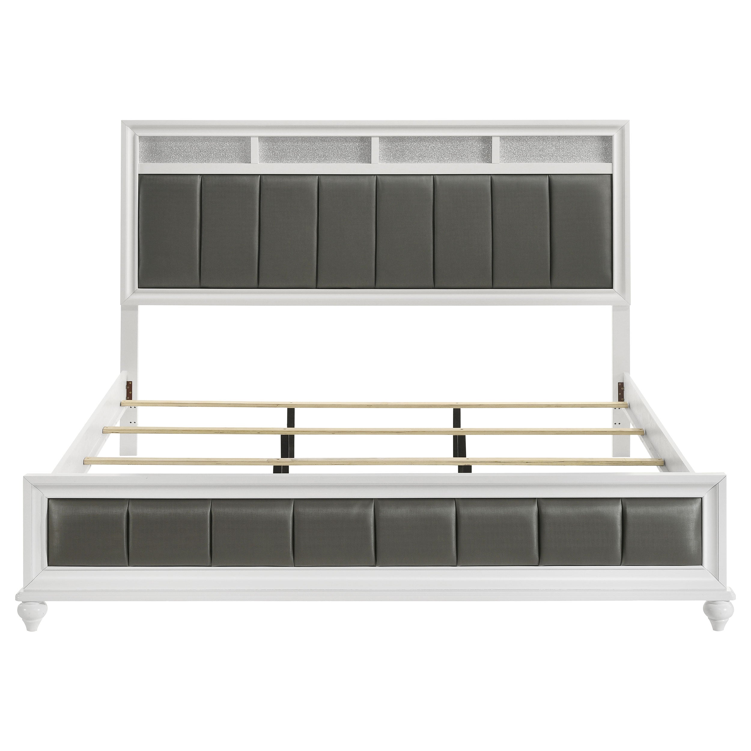 Barzini Wood Eastern King Panel Bed White — view 4
