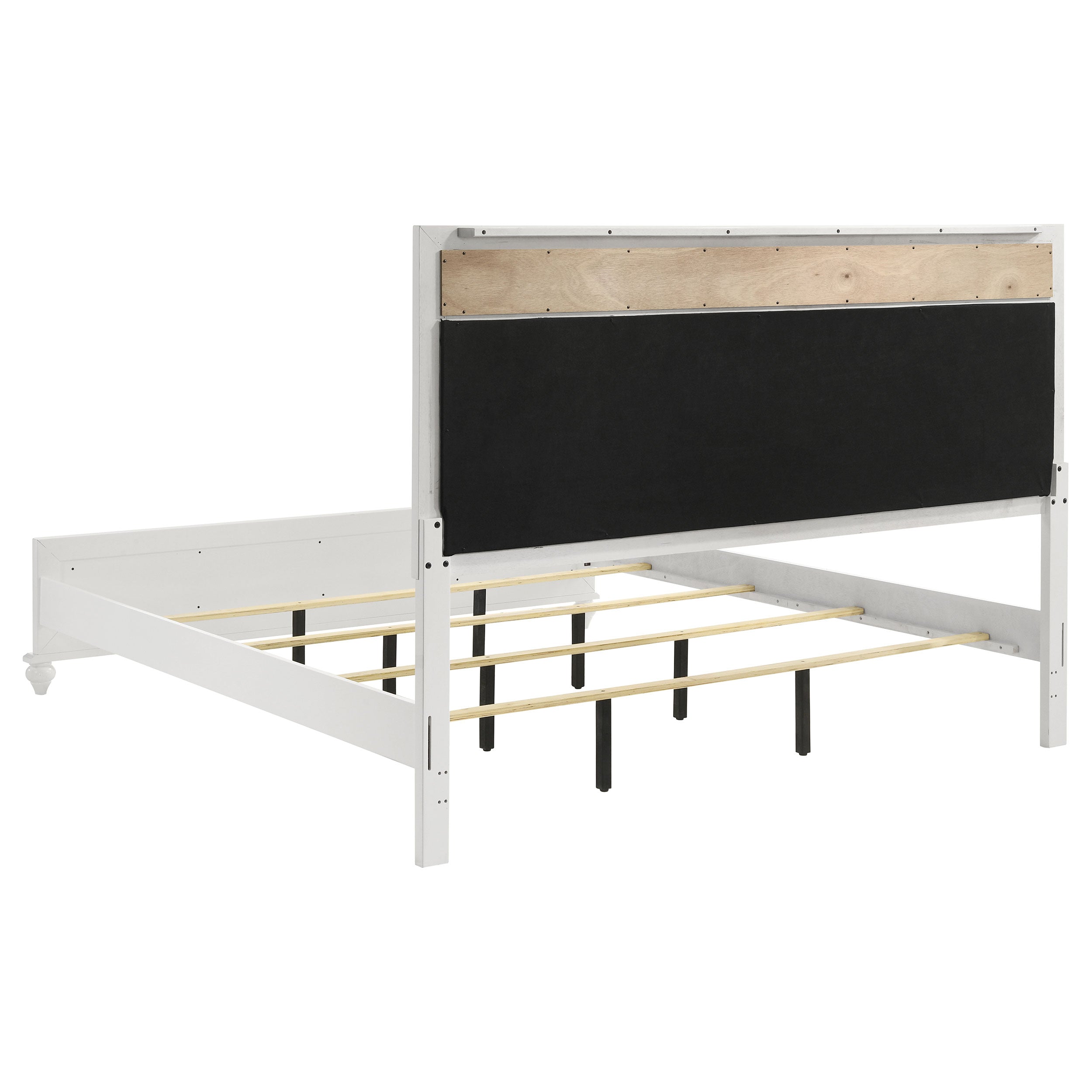 Barzini Wood Eastern King Panel Bed White — view 5