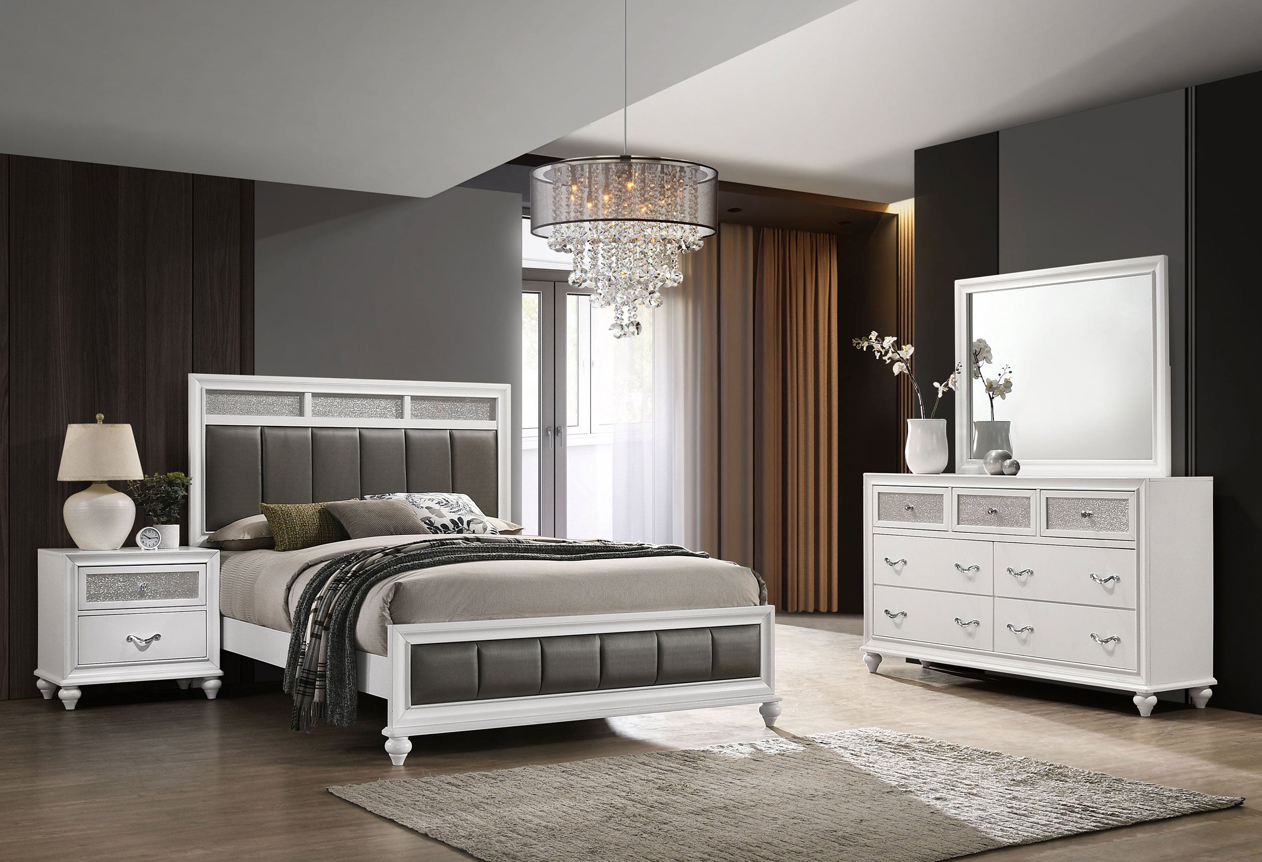 Barzini 4-piece California King Bedroom Set White — view 1