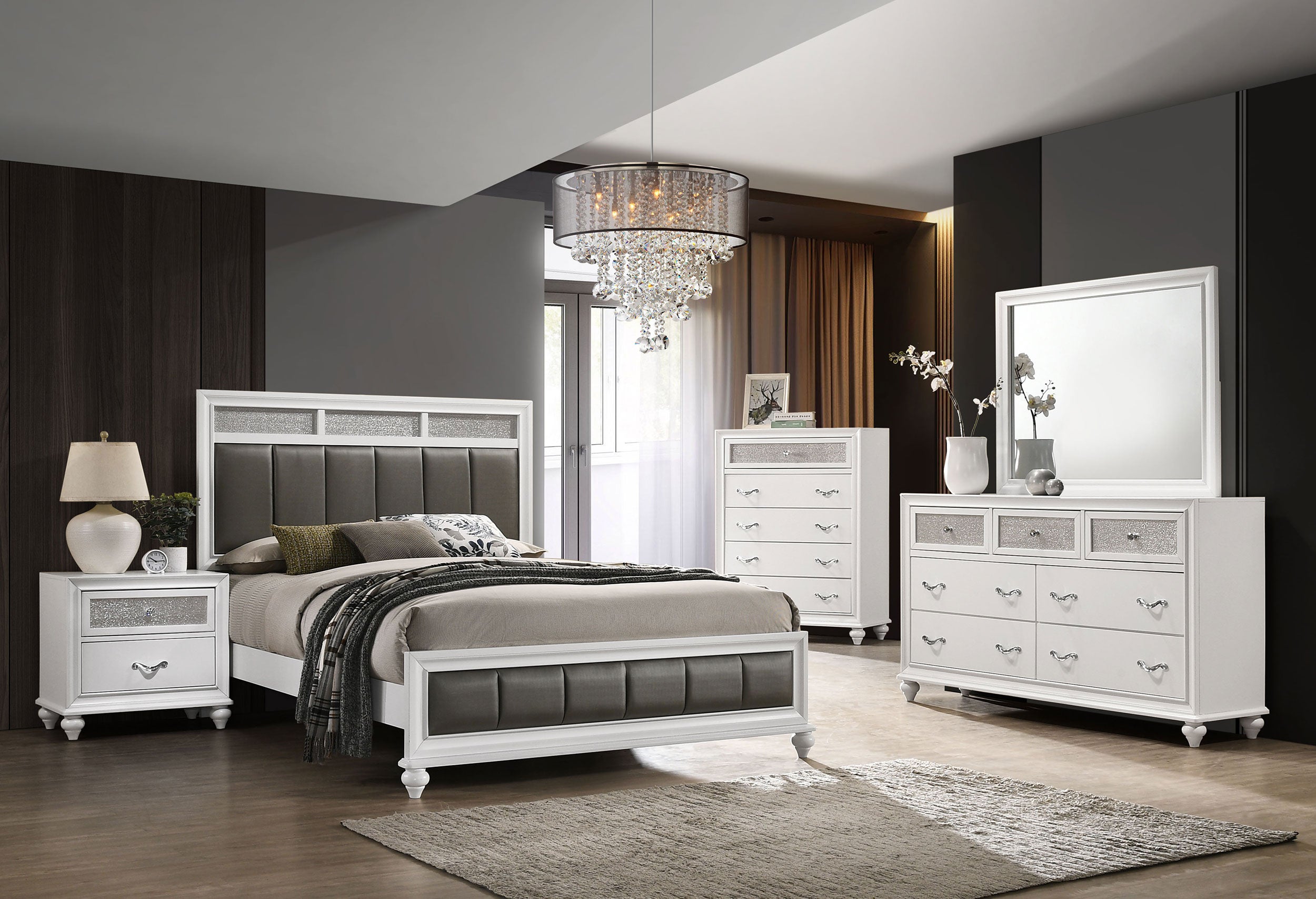 Barzini 5-piece California King Bedroom Set White — view 1