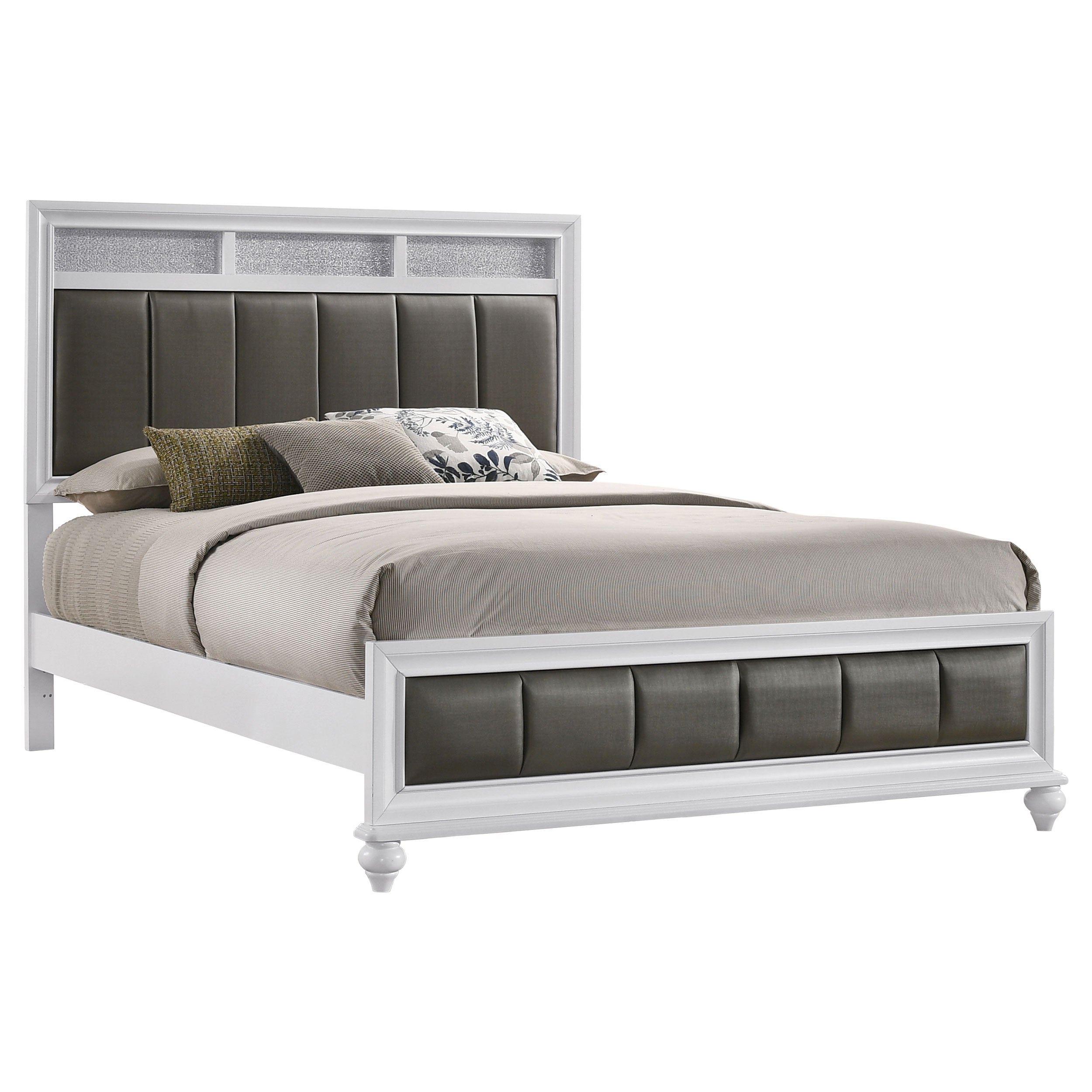 Barzini Wood Queen Panel Bed White — view 3