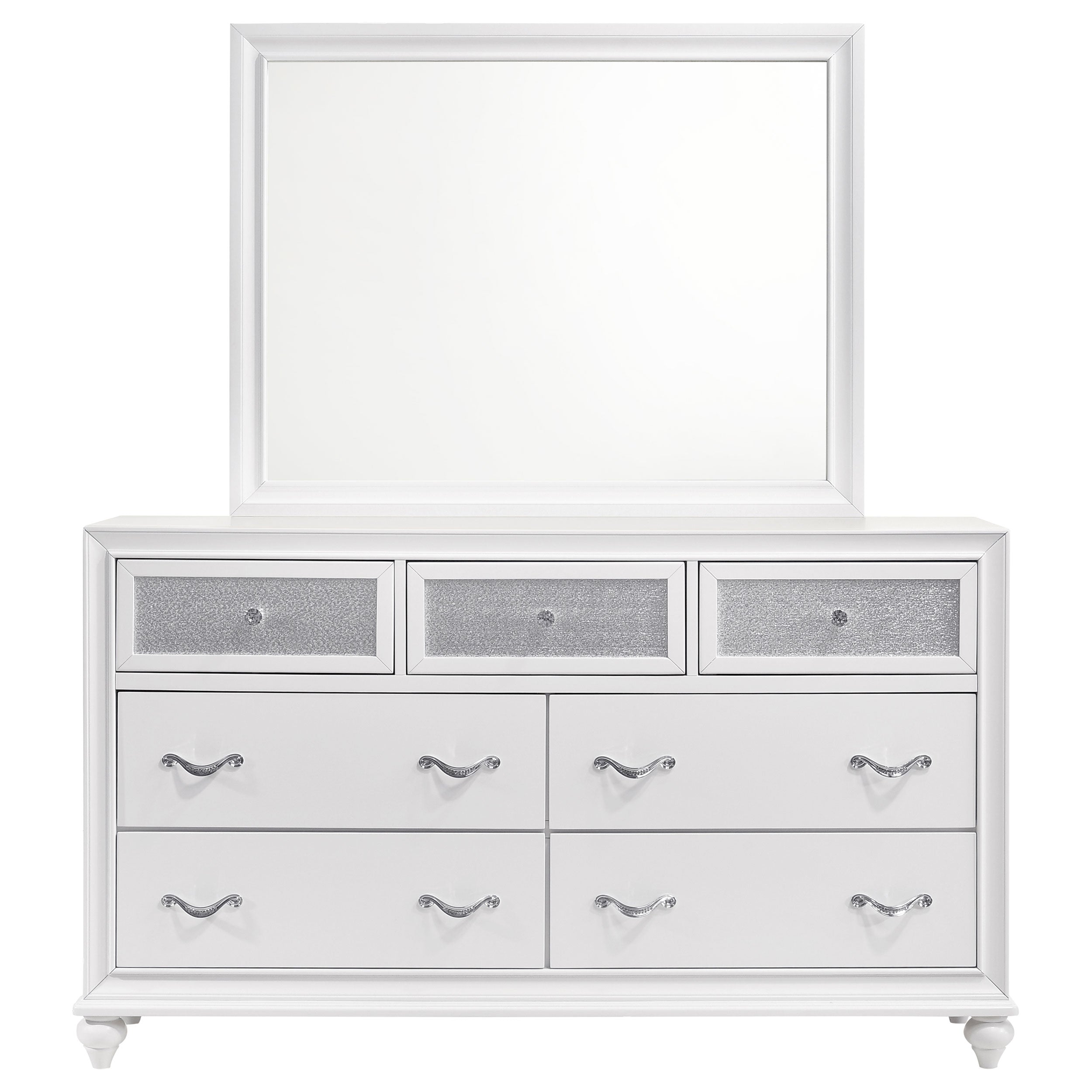 Barzini 7-drawer Dresser with Mirror White — view 3