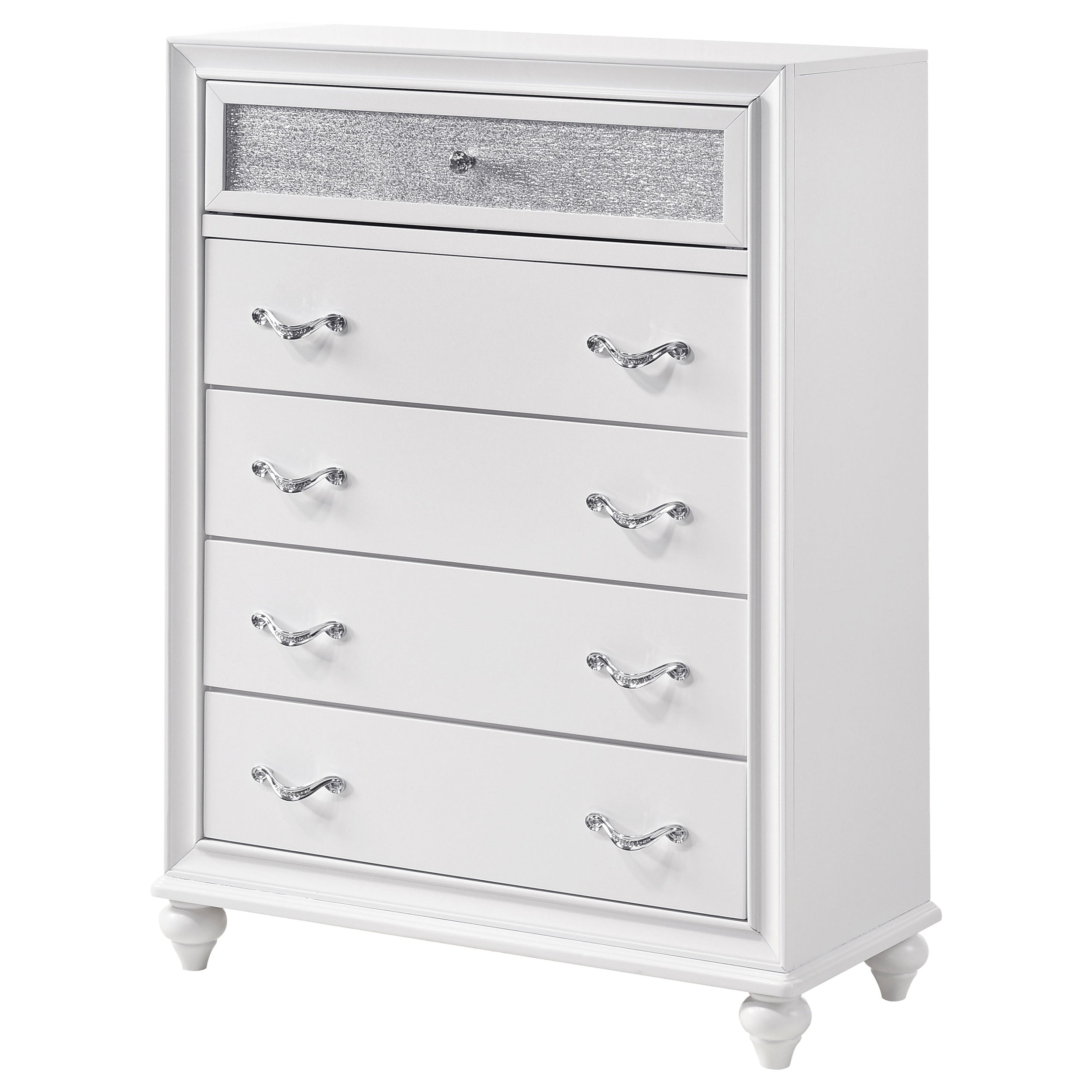 Barzini 5-drawer Bedroom Chest White — view 4