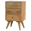 Nordic Style 4 Drawer Multi Nightstand - Oak
