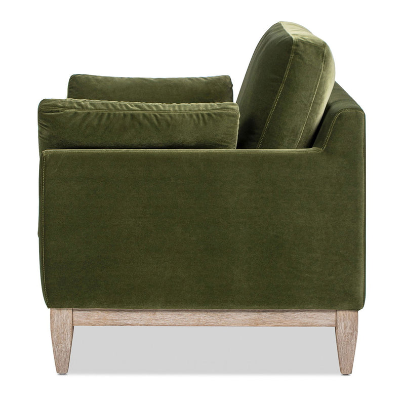 Pasadena - Wide Modern Farmhouse Accent Arm Chair - Olive Green