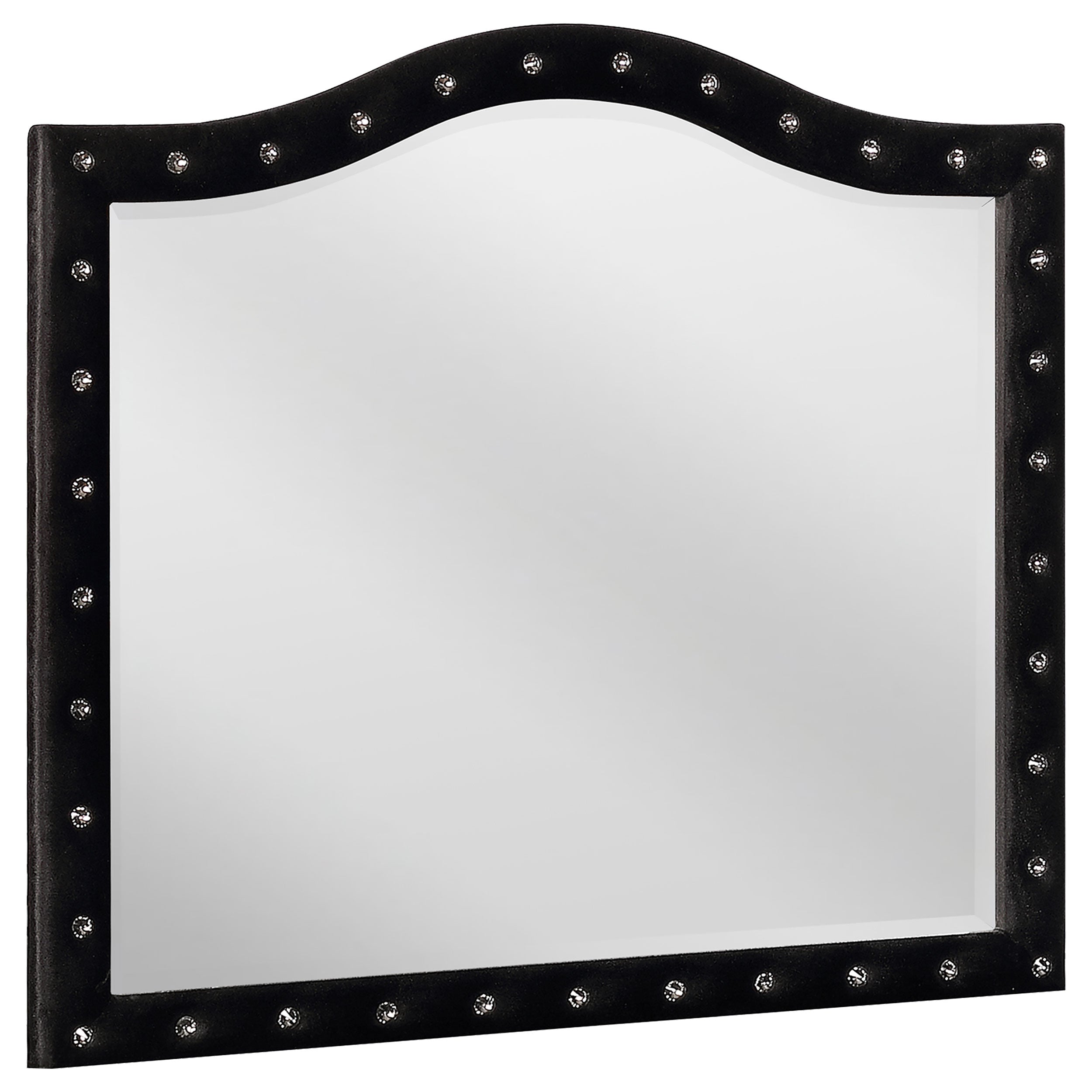 Deanna Upholstered Dresser Mirror Black — view 1