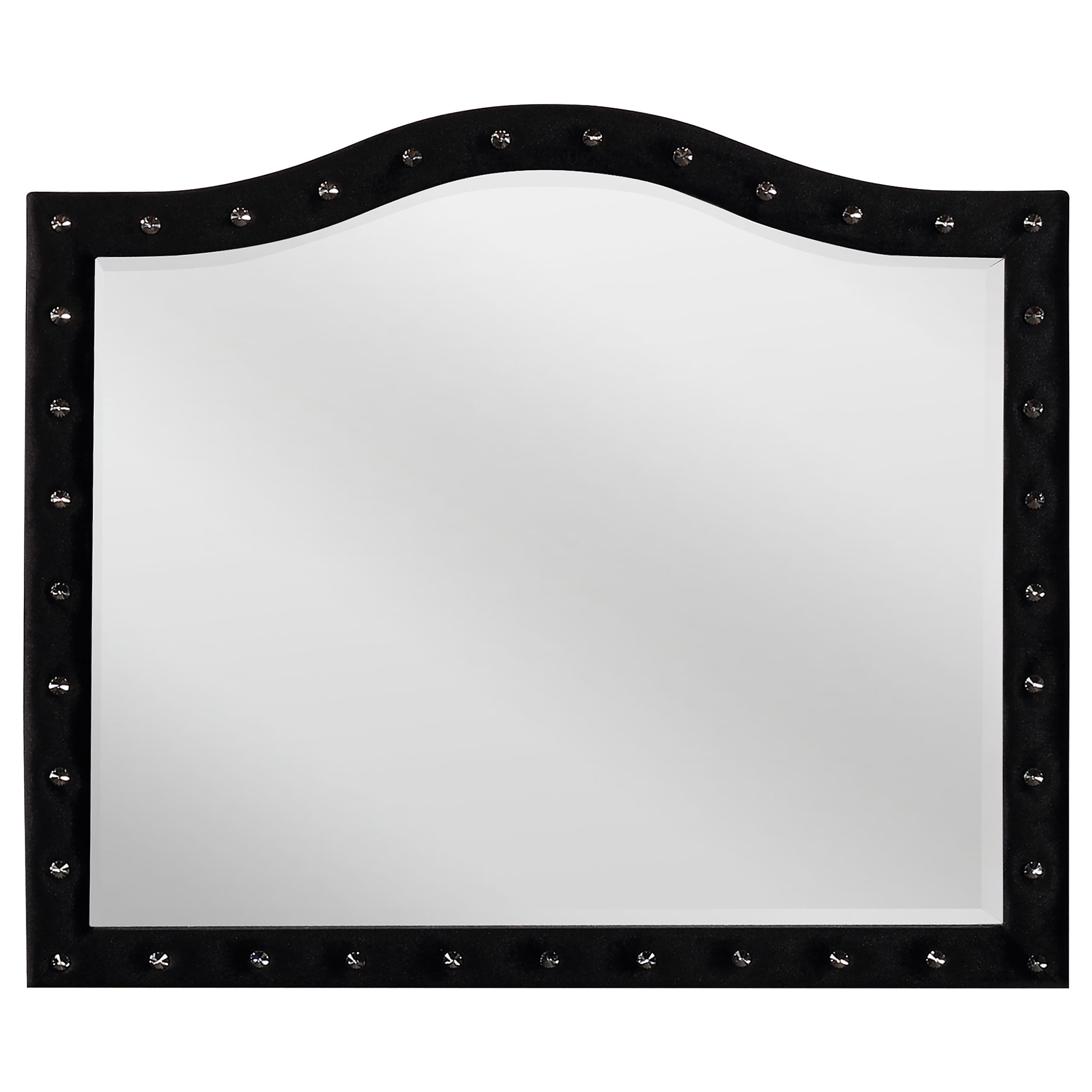 Deanna Upholstered Dresser Mirror Black — view 3