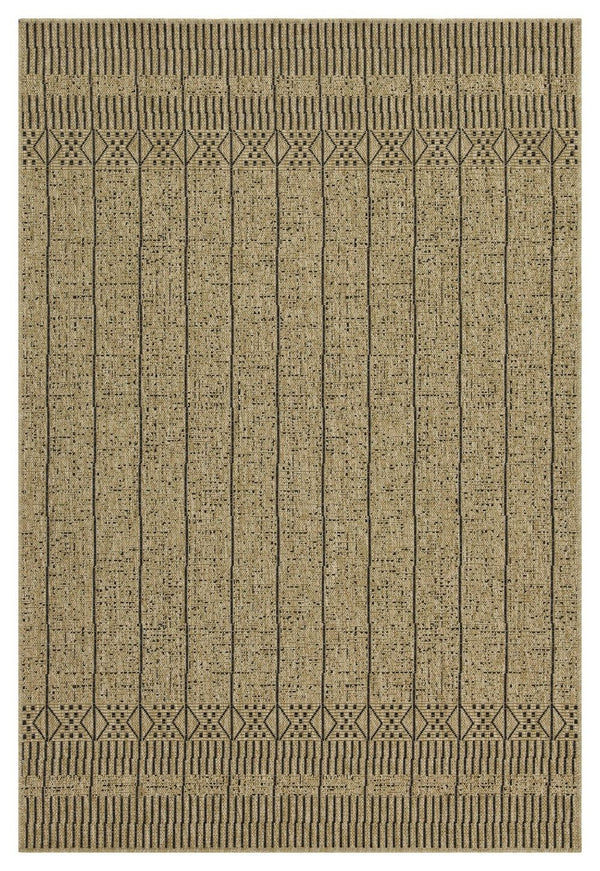 Earth - 5'3" X 7'3" Indoor, Outdoor Area Rug - Jute / Black