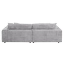 Hilde - Sectional Sofa With 4 Pillows - Light Gray Corduroy