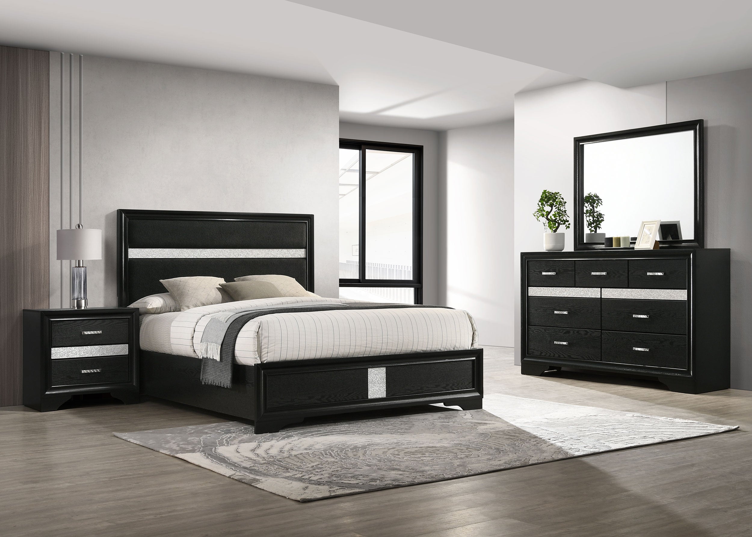 Miranda 4-piece Full Bedroom Set Black — view 1