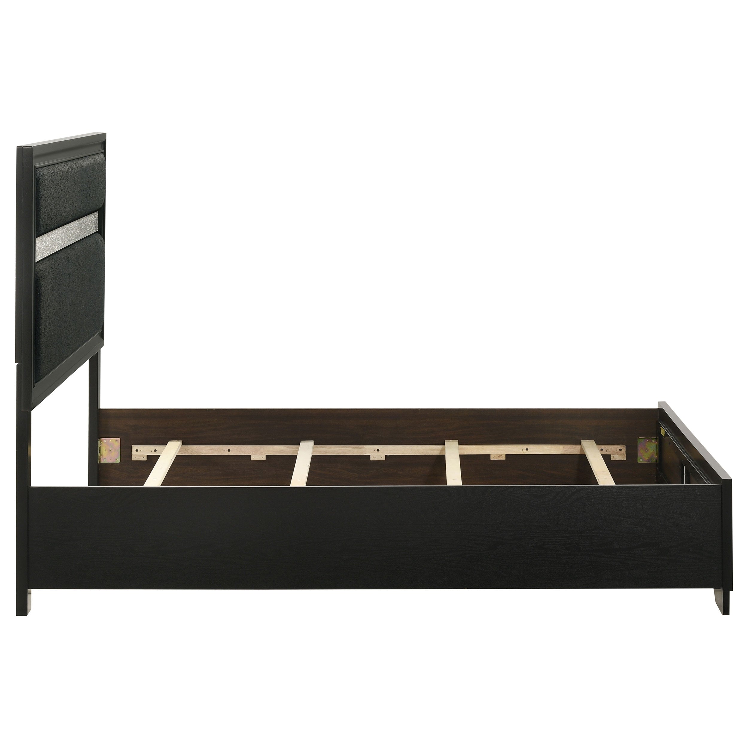 Miranda 54-inch Upholstered Full Panel Bed Black — view 6