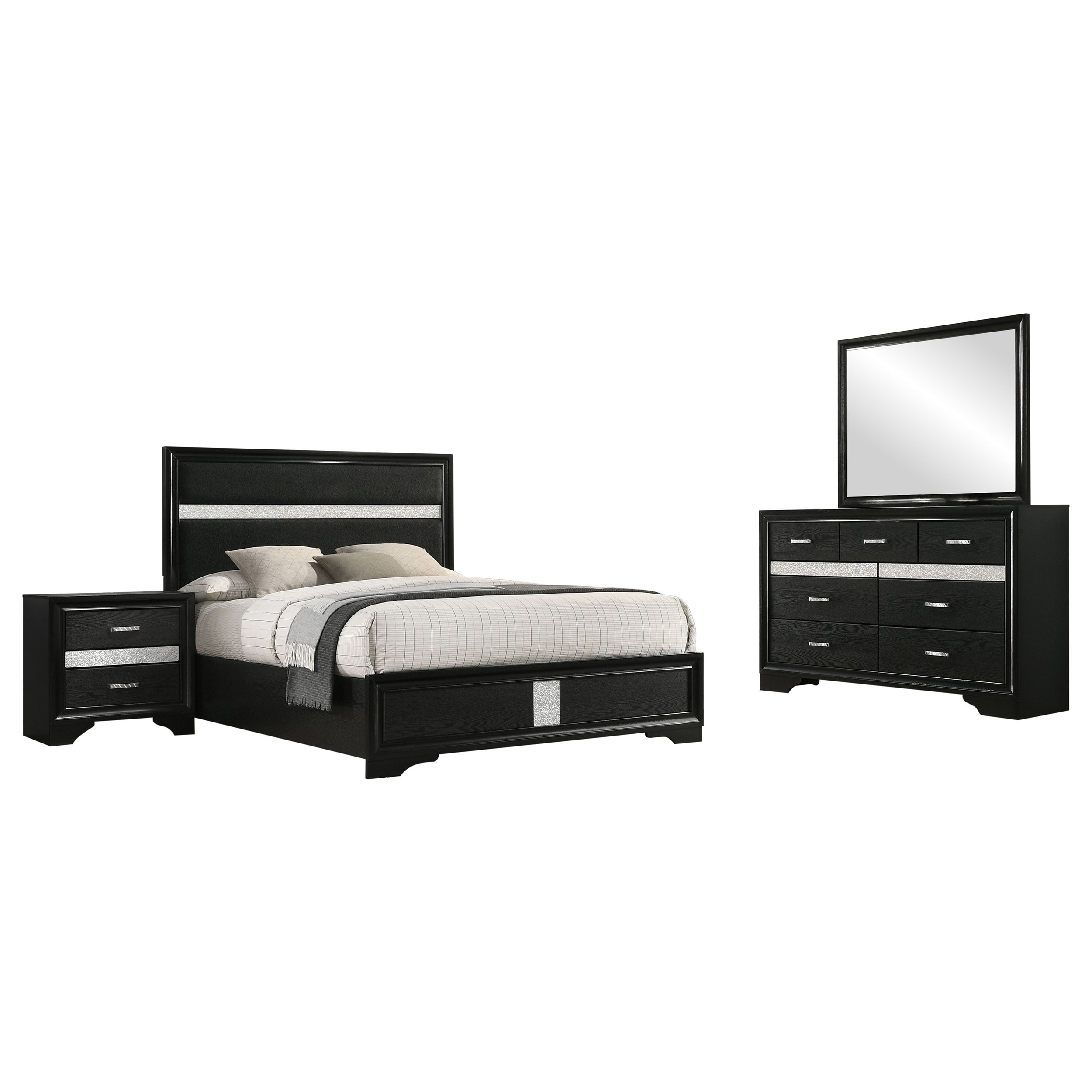 Miranda 4-piece Queen Bedroom Set Black — view 2