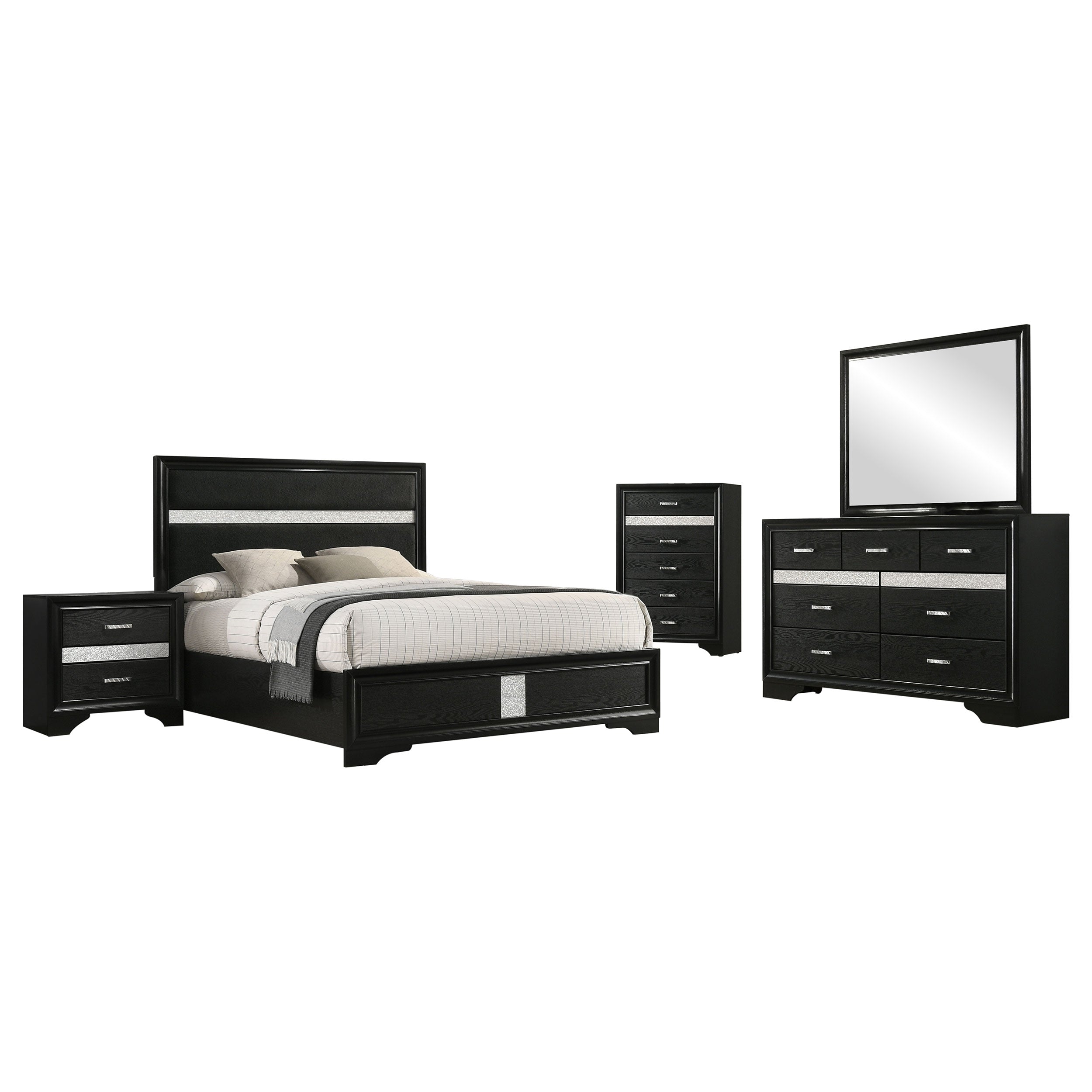 Miranda 5-piece Queen Bedroom Set Black — view 2