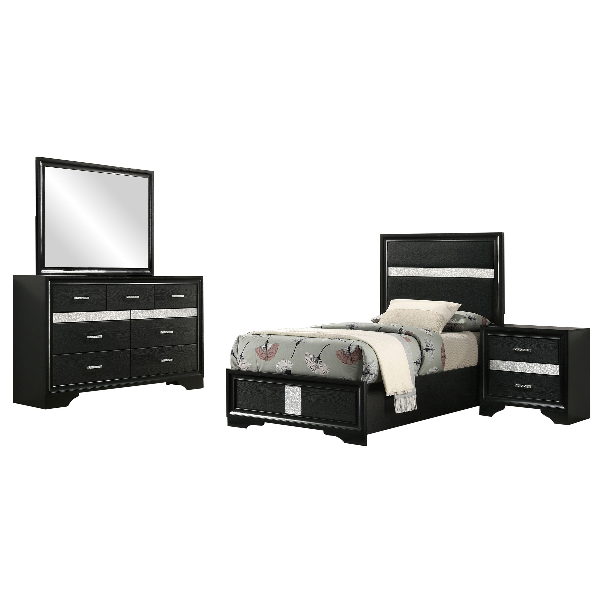 Miranda 4-piece Twin Bedroom Set Black — view 2