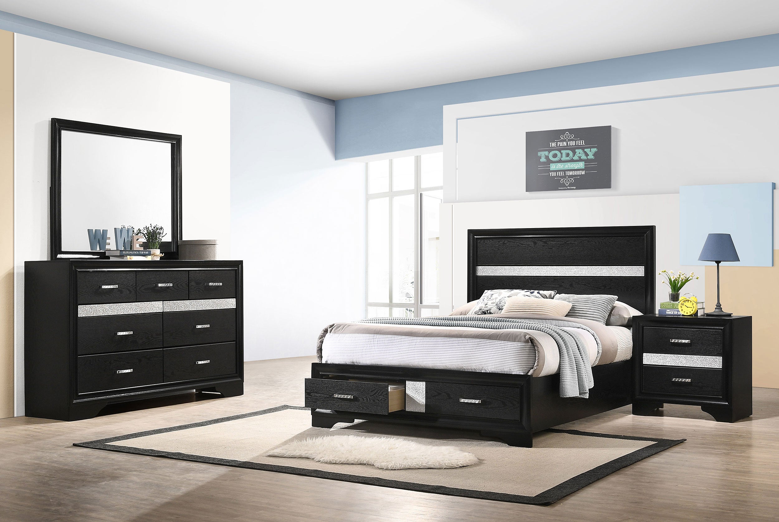 Miranda 4-piece Full Bedroom Set Black — view 1
