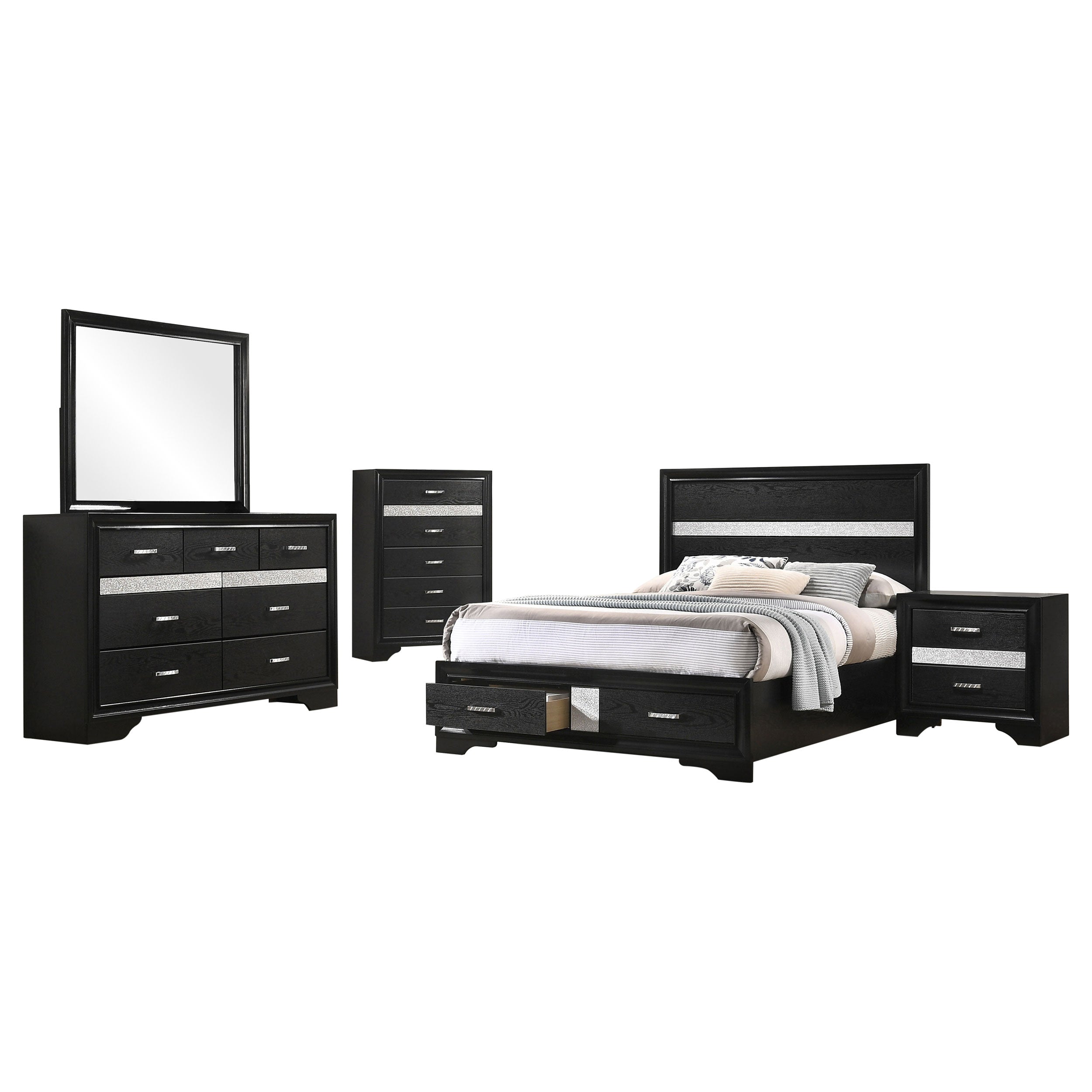 Miranda 5-piece Full Bedroom Set Black — view 2
