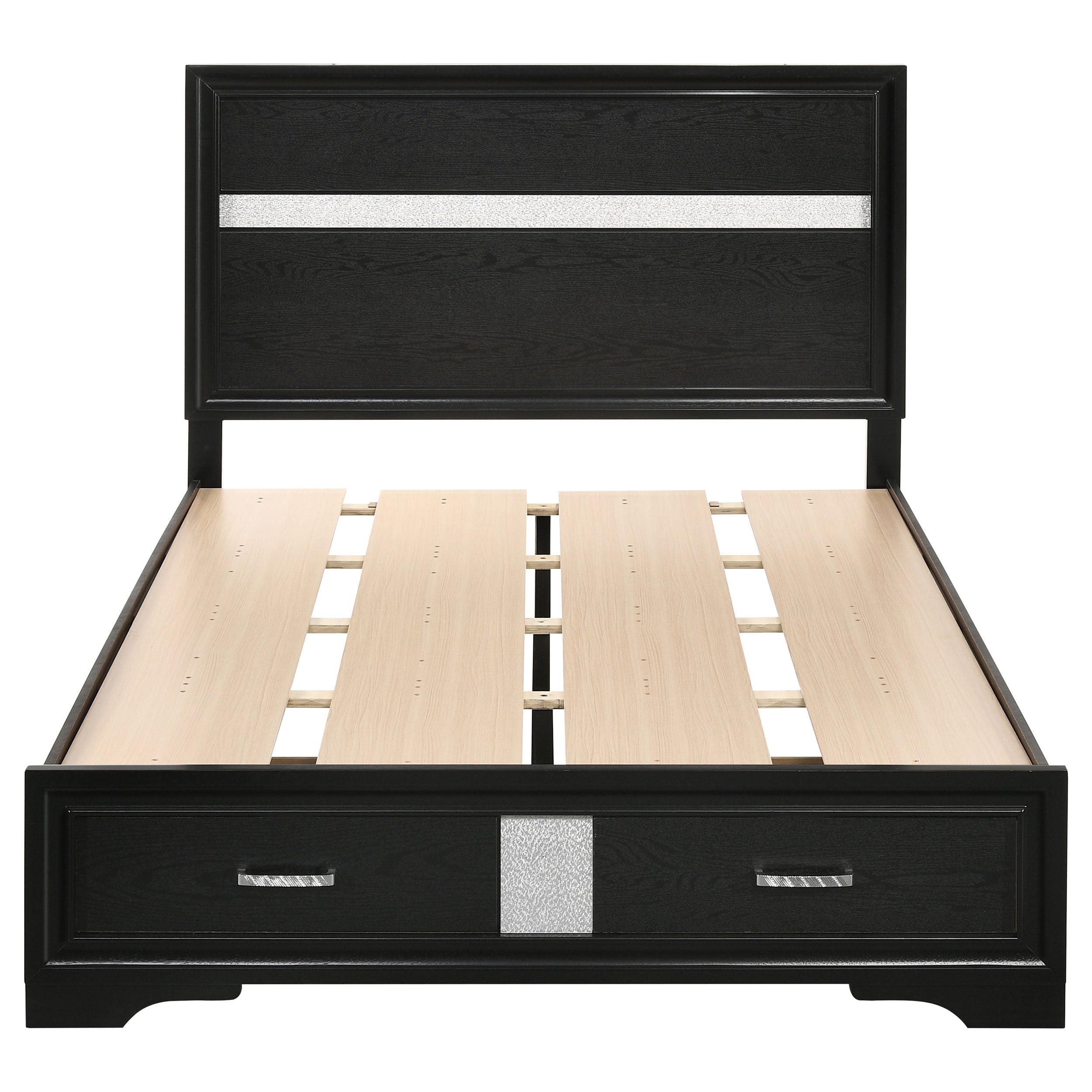 Miranda 51-inch Wood Full Storage Panel Bed Black — view 4