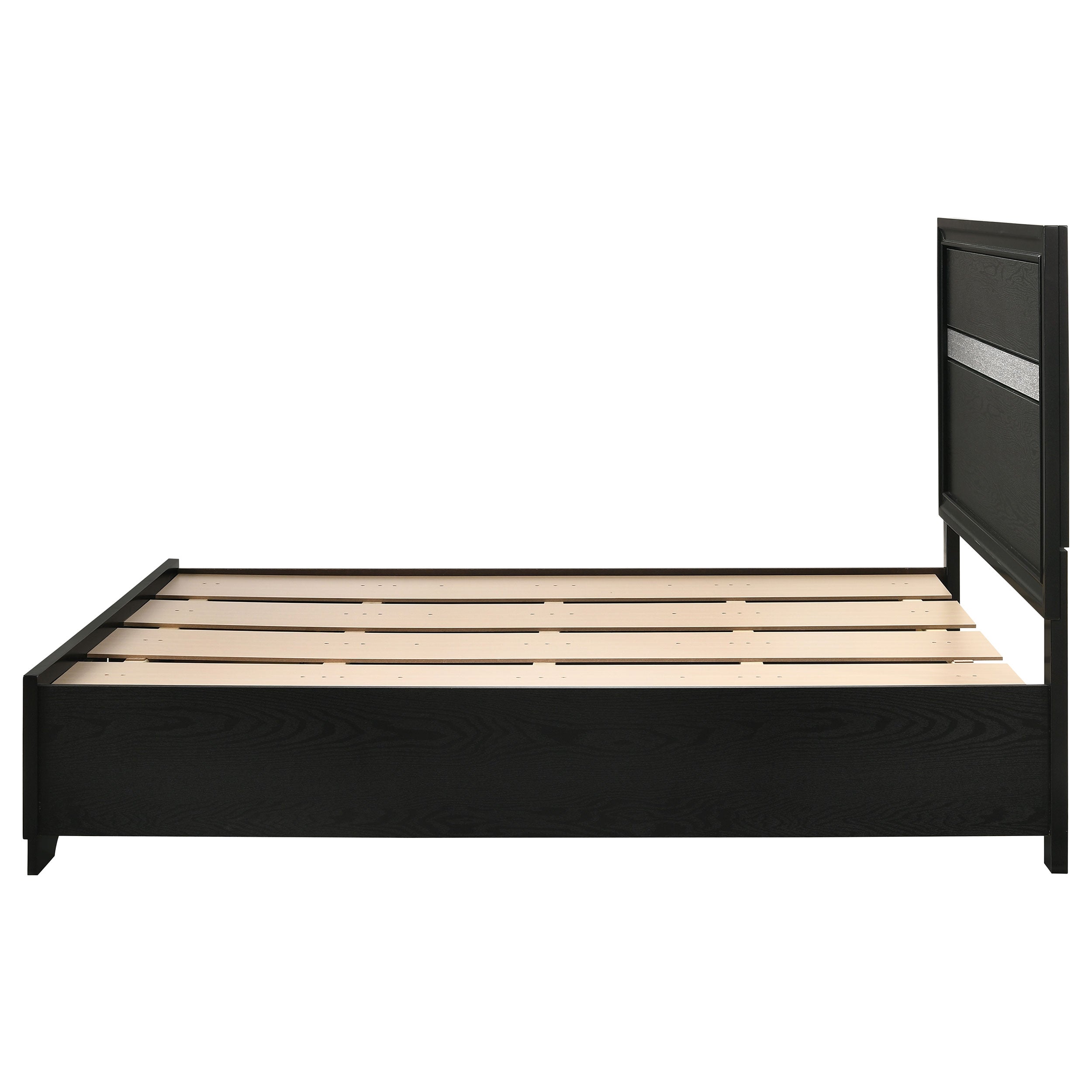 Miranda 51-inch Wood Full Storage Panel Bed Black — view 6