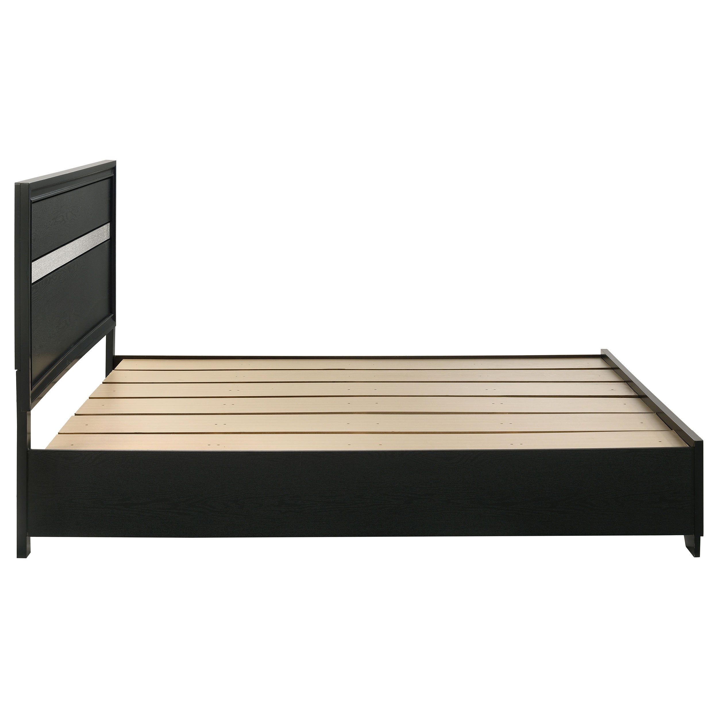 Miranda 51-inch Wood California King Storage Panel Bed Black — view 6