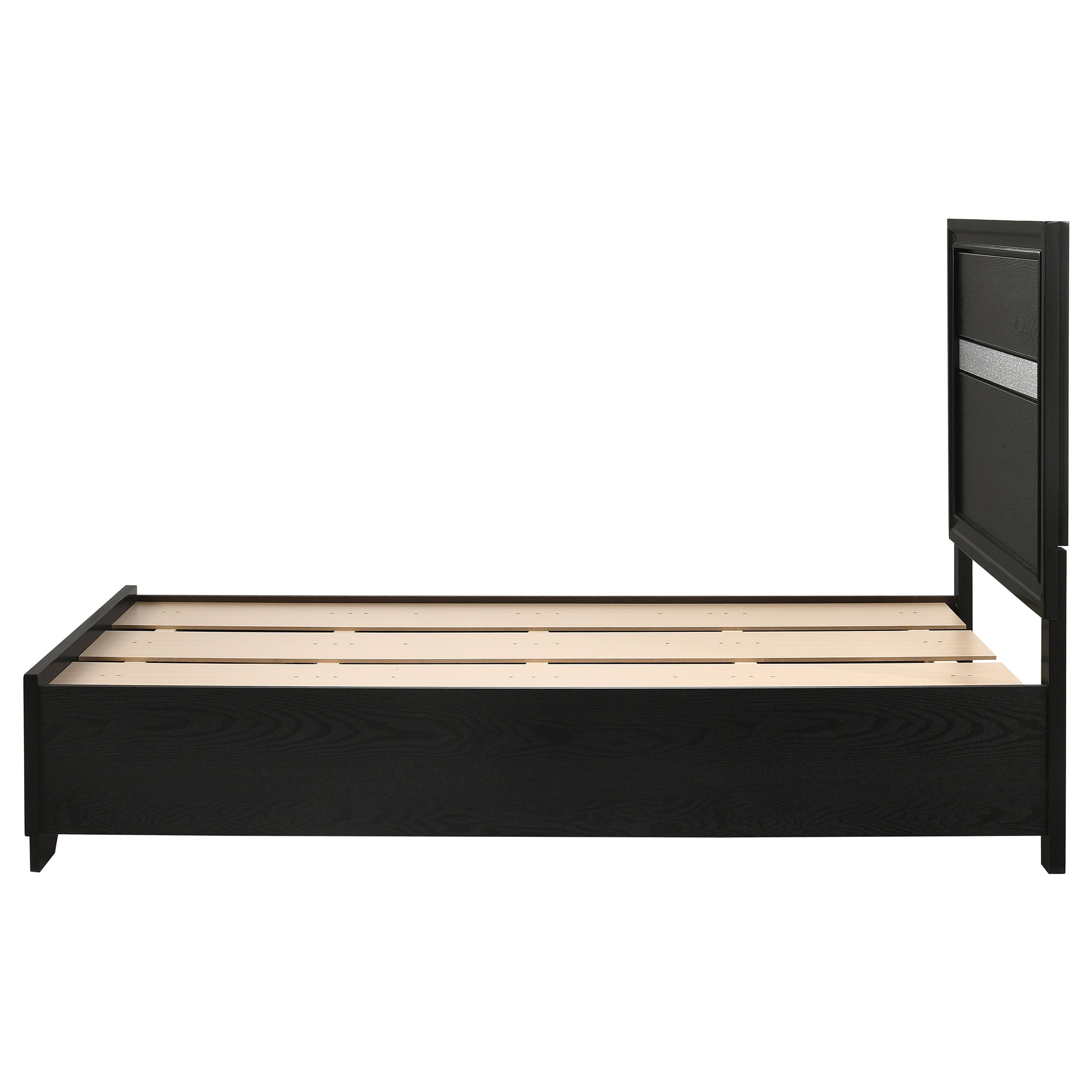 Miranda 51-inch Wood Twin Storage Panel Bed Black — view 6