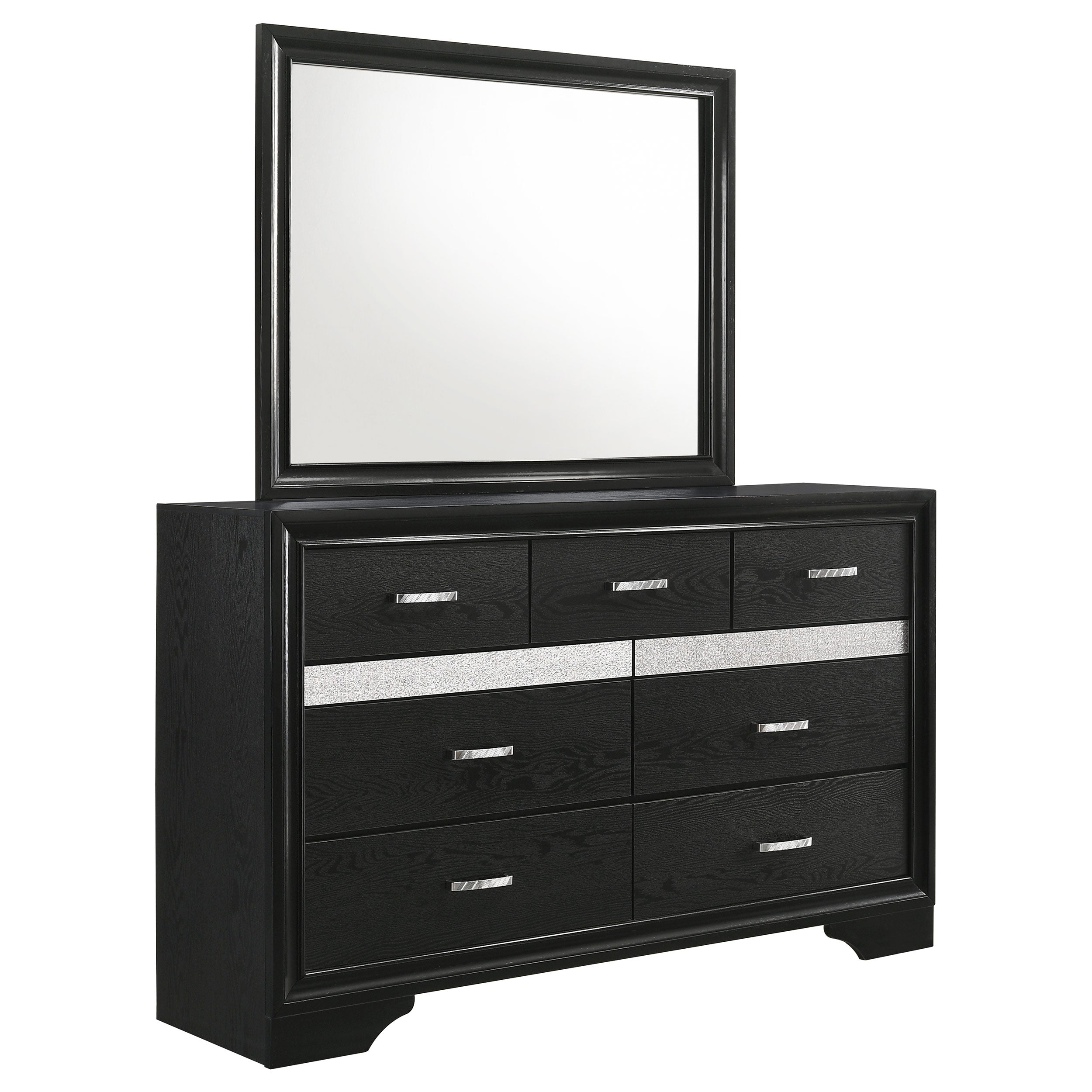 Miranda 7-drawer Dresser with Mirror Black — view 1