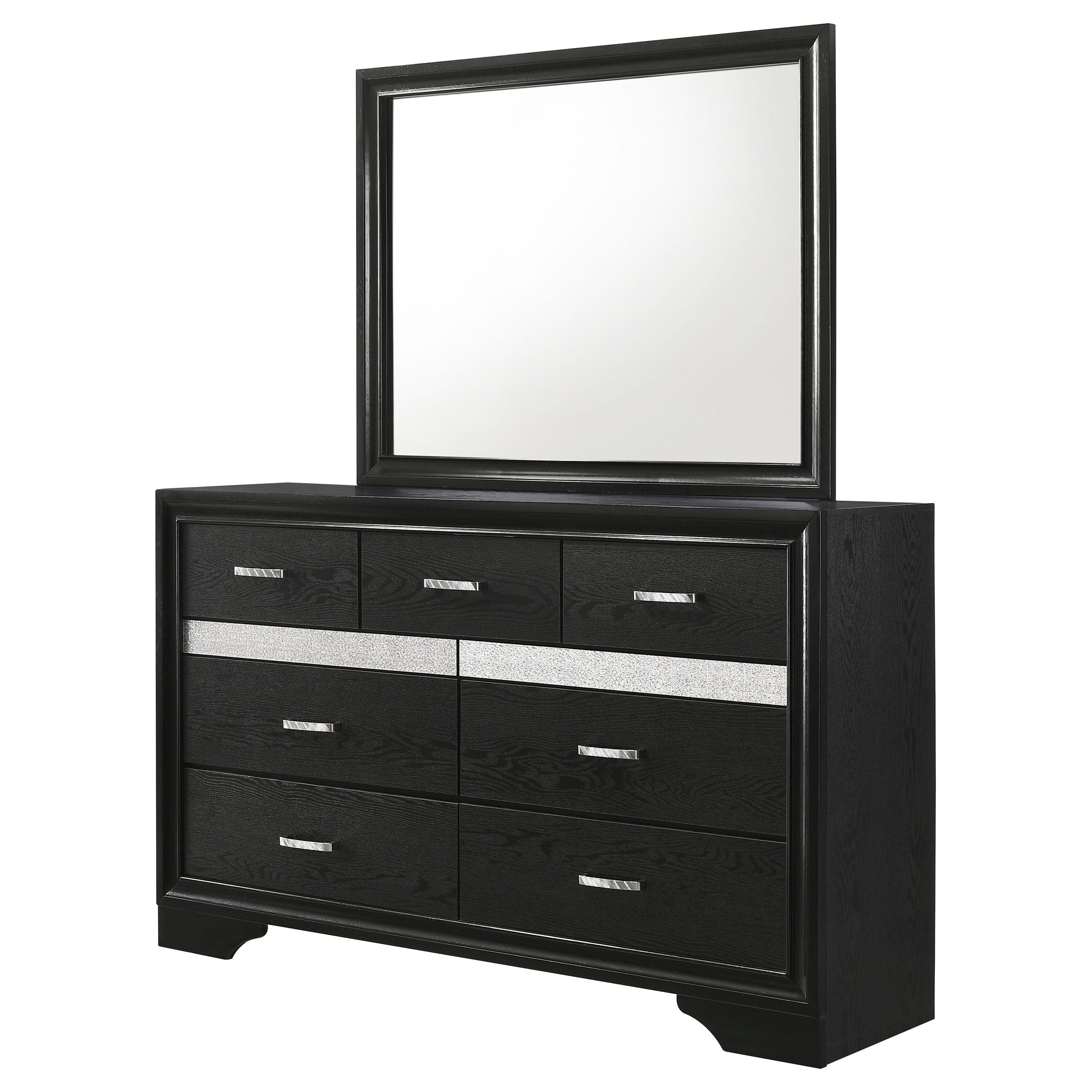 Miranda 7-drawer Dresser with Mirror Black — view 4