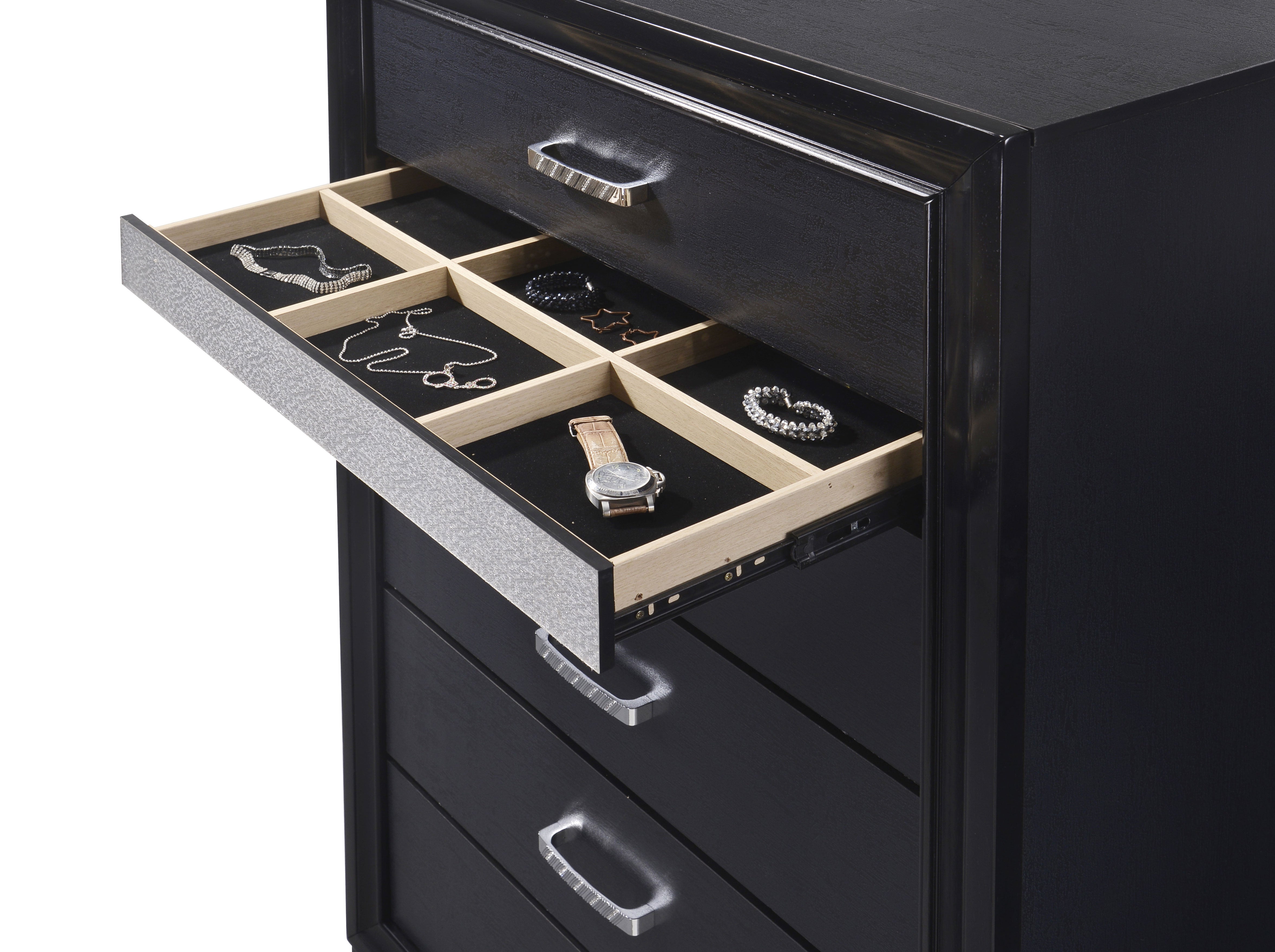 Miranda 6-drawer Bedroom Chest Black — view 10