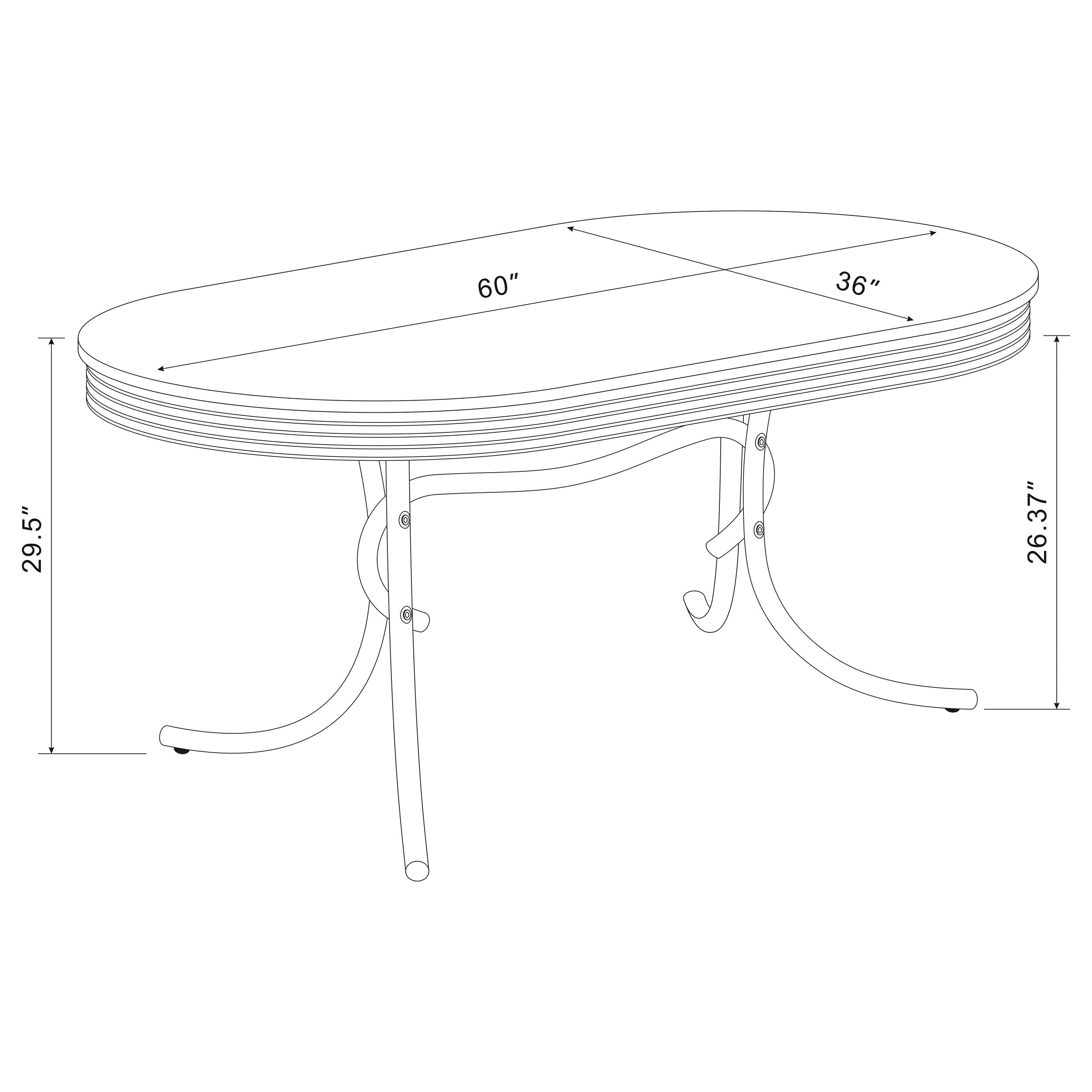 Retro 5-piece Oval Dining Table Set White and Red — view 9