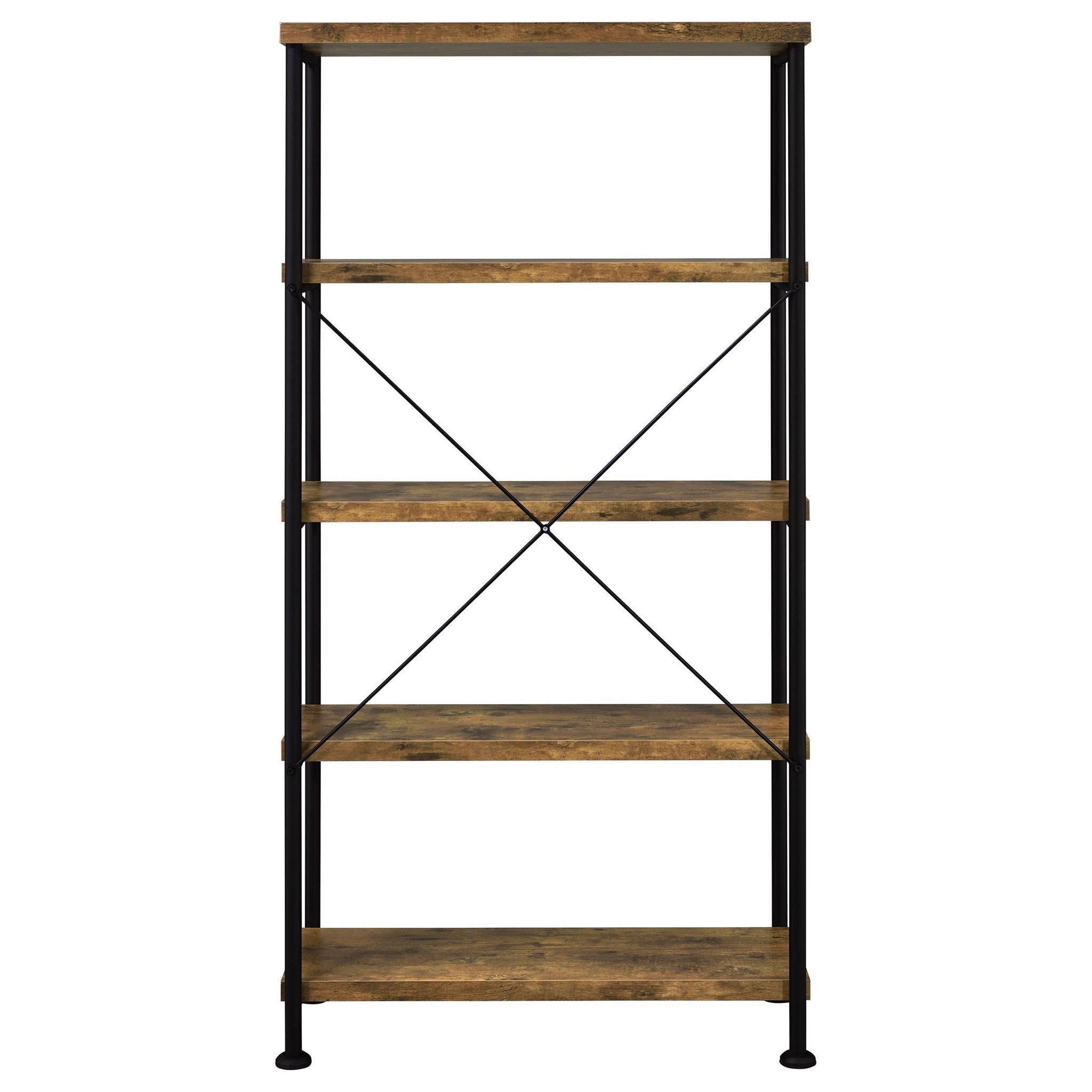 Analiese 63-inch 4-shelf Bookshelf Rustic Nutmeg