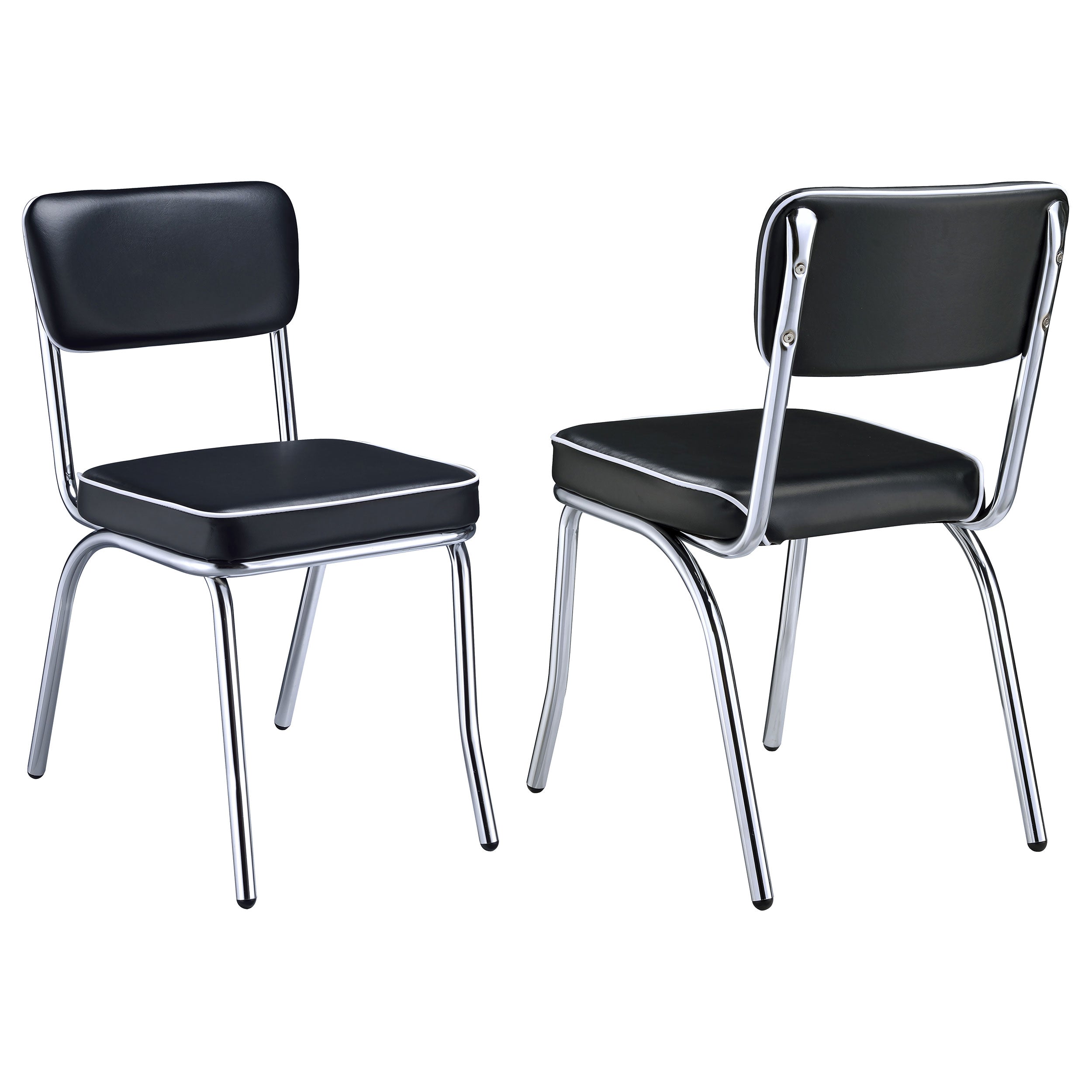 Retro Upholstered Dining Side Chair Black (Set of 2) — view 1