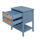 2 Drawer Side Table, Natural Rattan