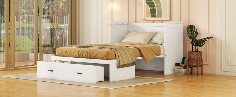 Murphy Bed With USB Port And A Large Drawer