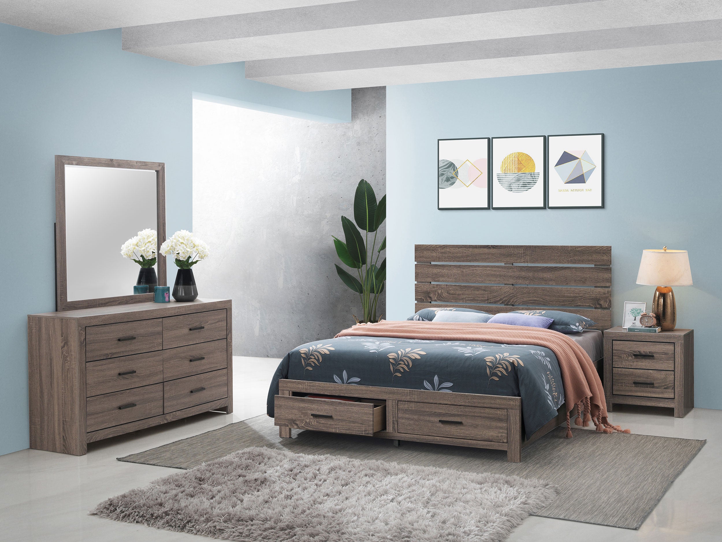 Brantford 4-piece Eastern King Bedroom Set Barrel Oak — view 1