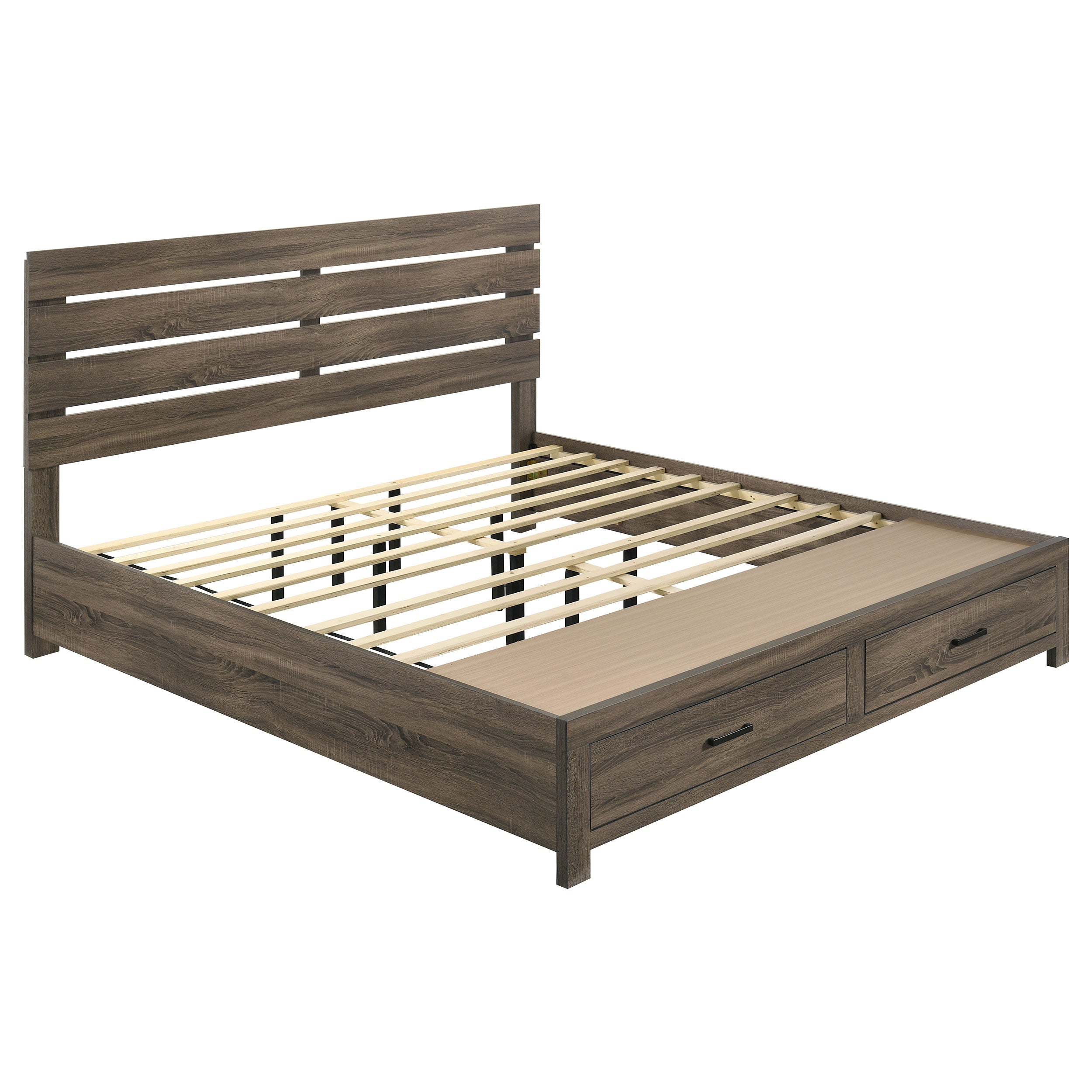 Brantford Wood Eastern King Storage Panel Bed Barrel Oak — view 1