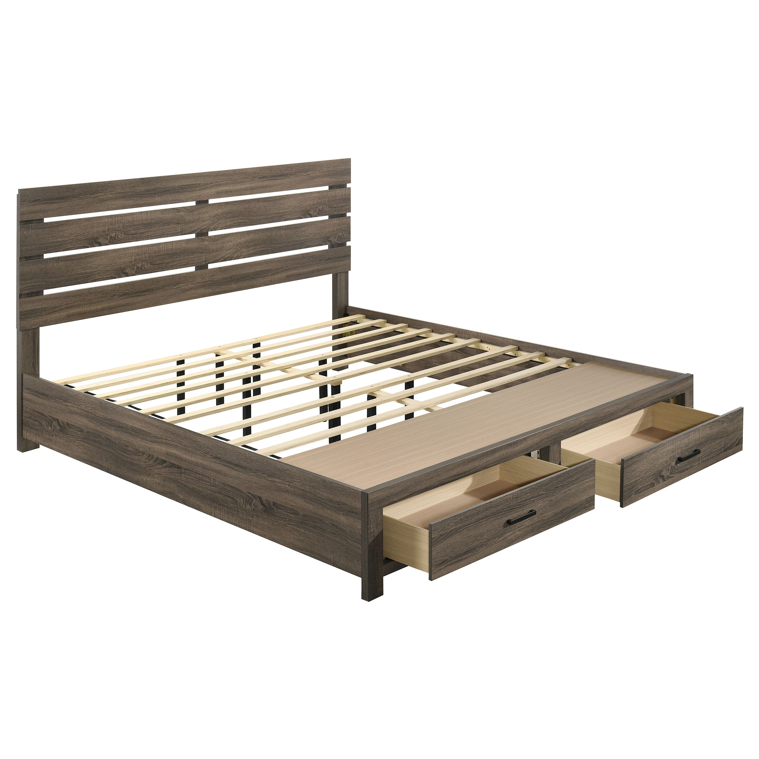 Brantford Wood Eastern King Storage Panel Bed Barrel Oak — view 3