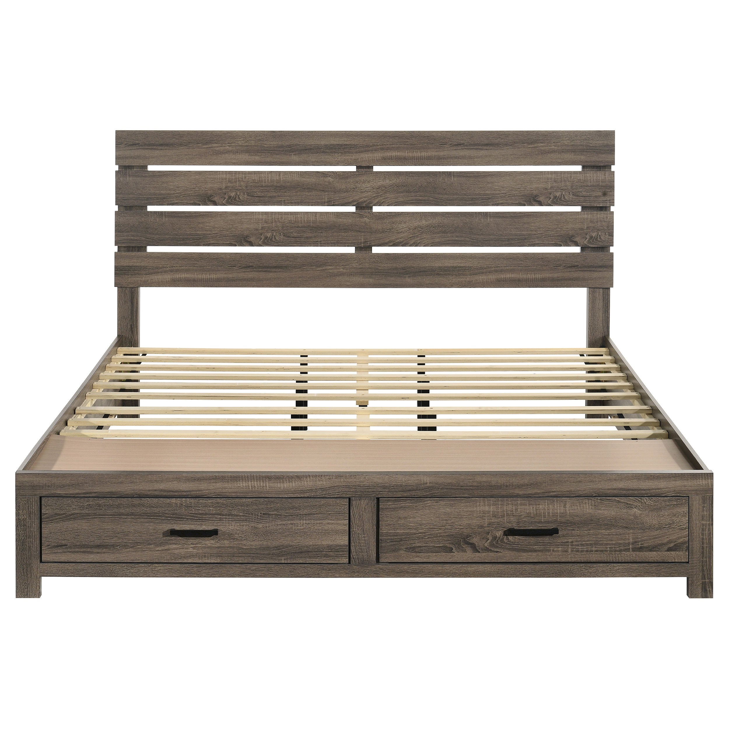 Brantford Wood Eastern King Storage Panel Bed Barrel Oak — view 5