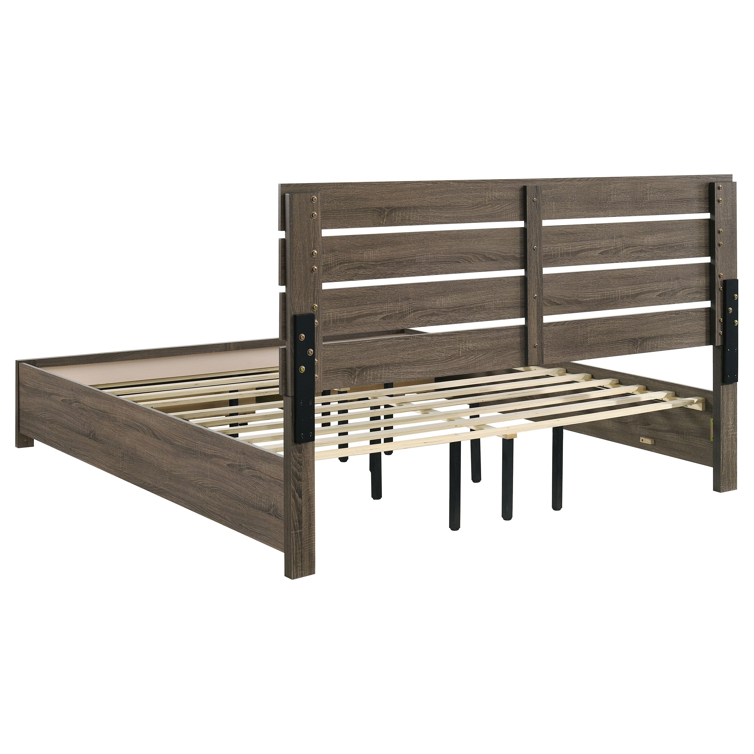 Brantford Wood Eastern King Storage Panel Bed Barrel Oak — view 6