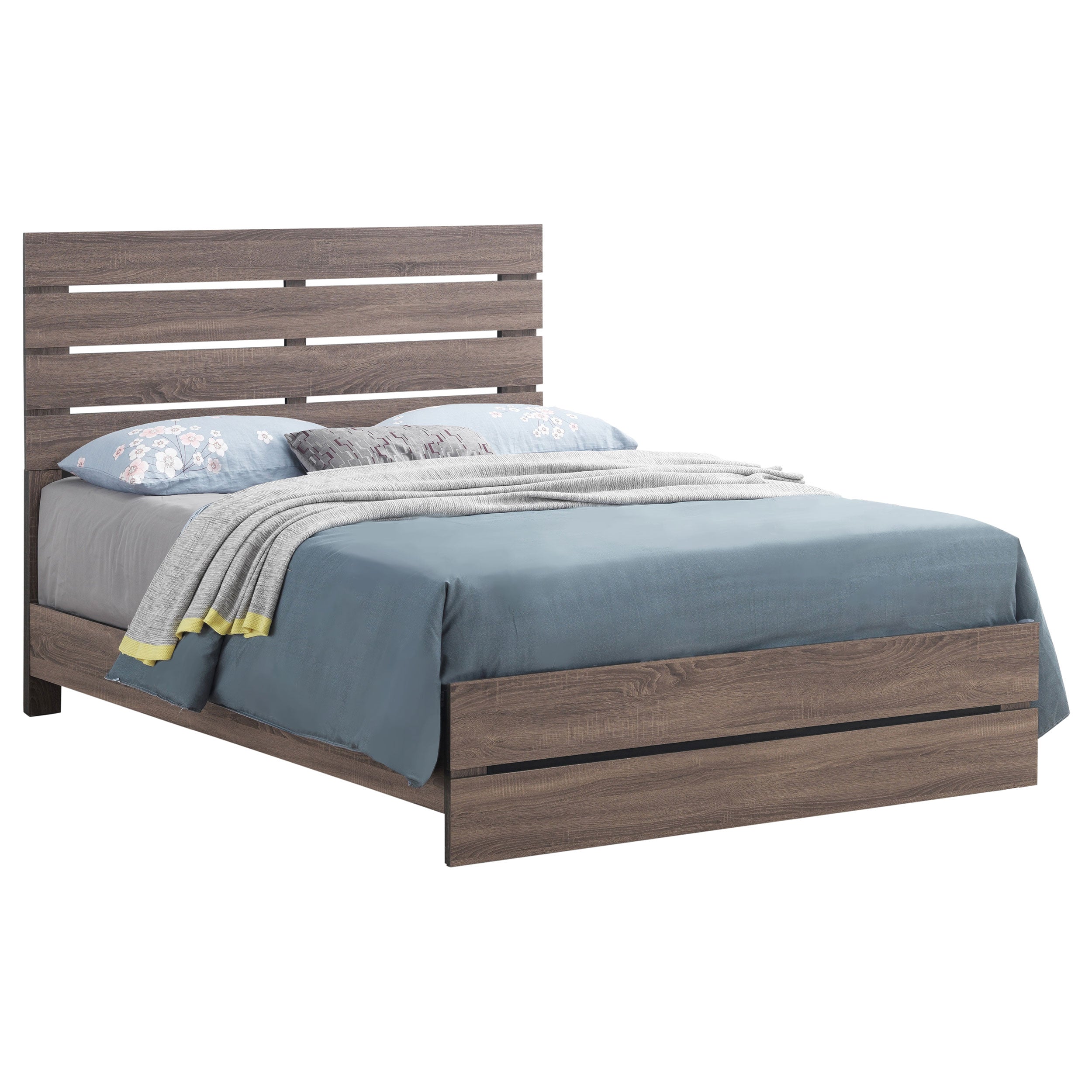 Brantford Wood Eastern King Panel Bed Barrel Oak — view 3