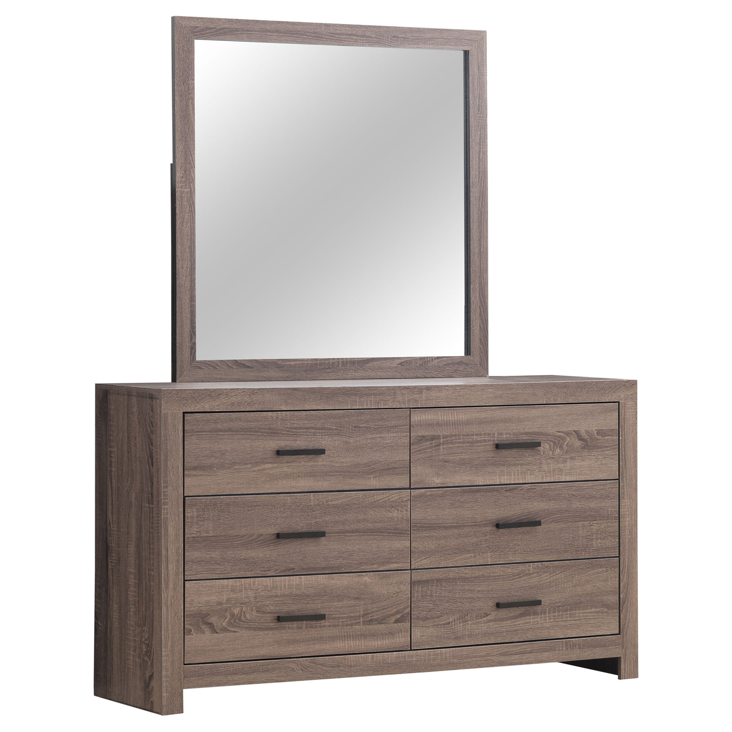 Brantford 6-drawer Dresser with Mirror Barrel Oak — view 1